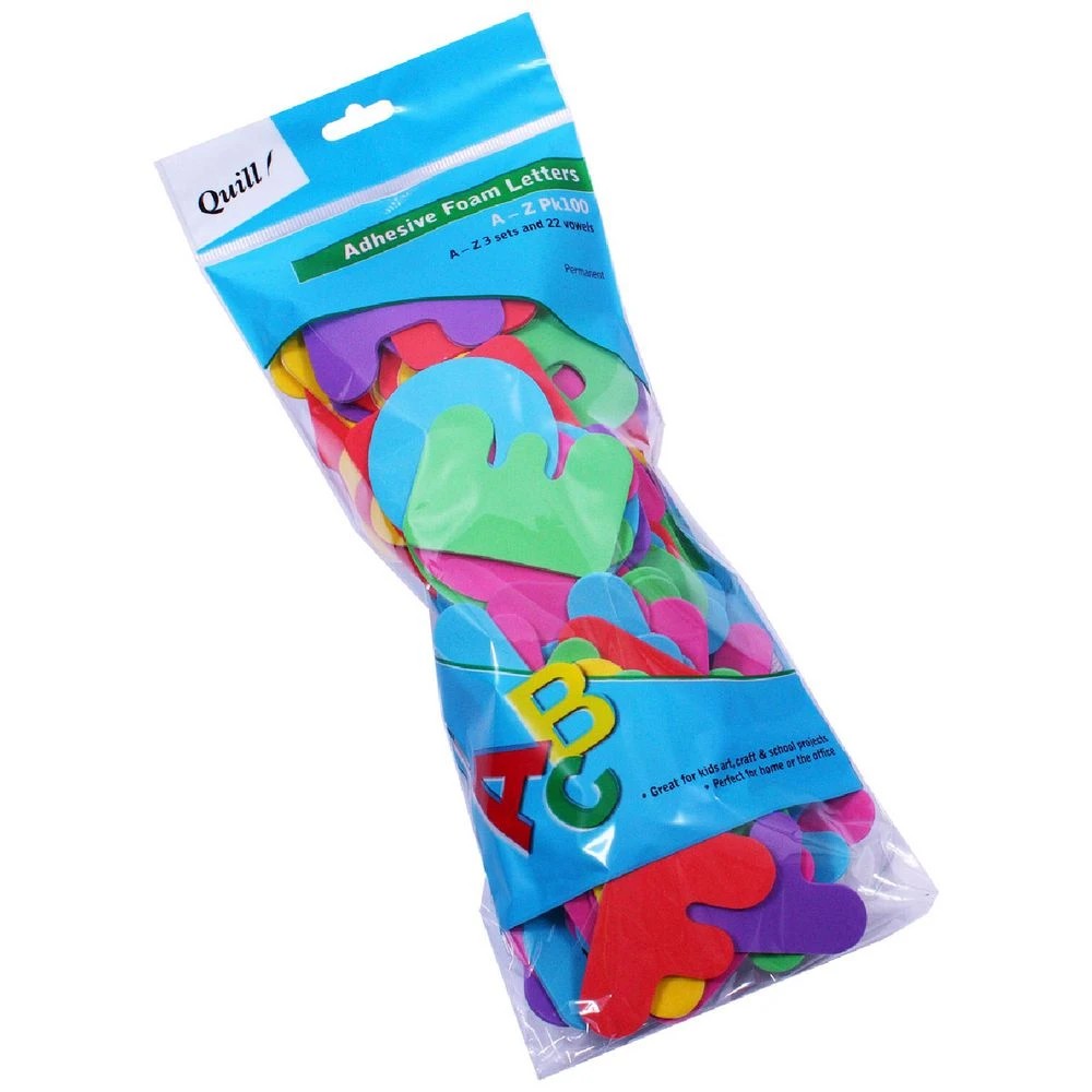 1 Quill Adhesive Foam Letters Assorted Colours 100 Pack, 1 of 1