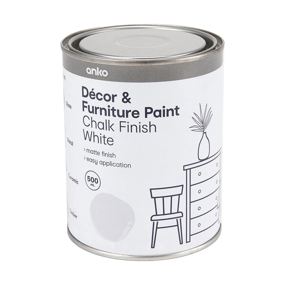 5 Decor & Furniture Paint - Chalk Finish White, 5 of 5