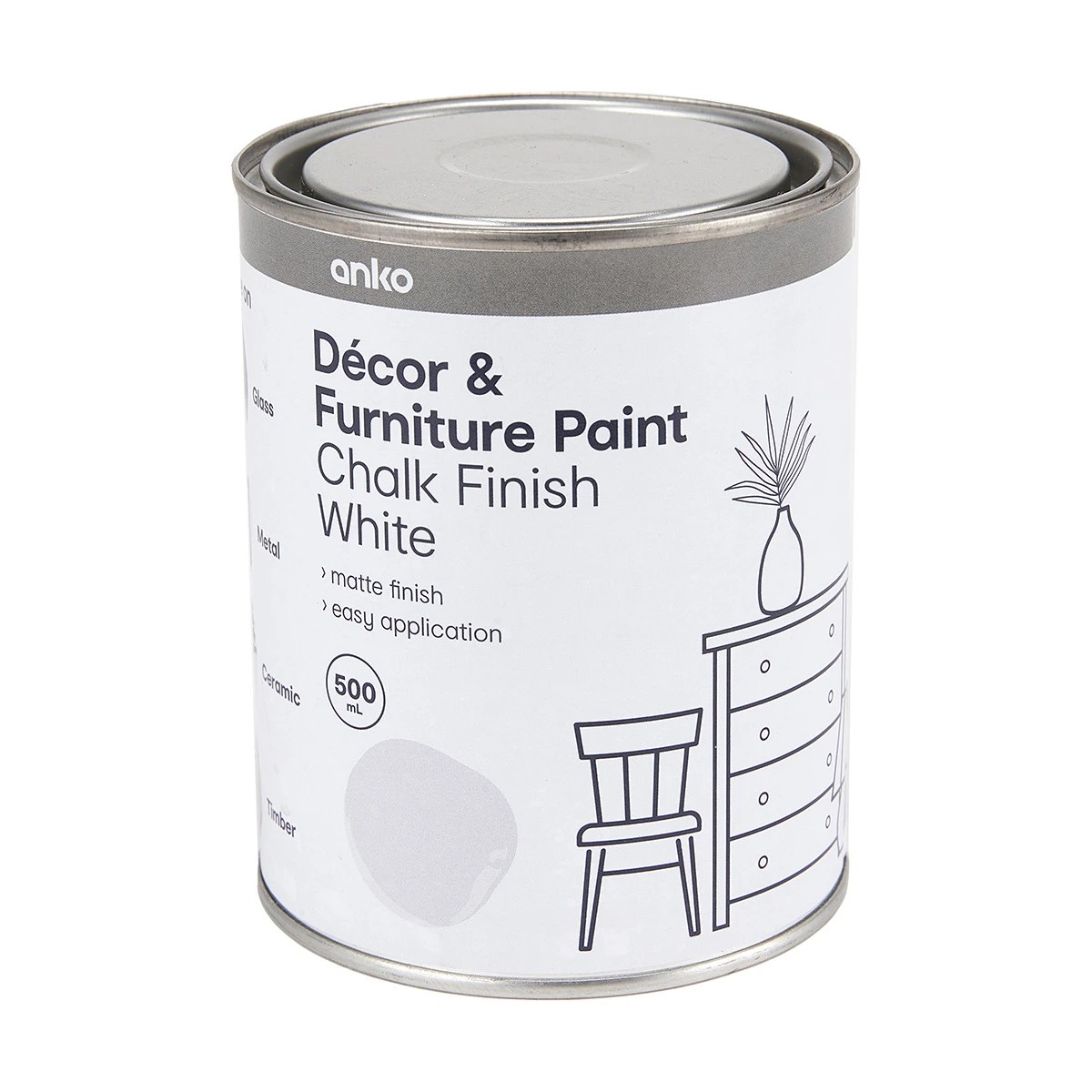 5 Decor & Furniture Paint - Chalk Finish White, 5 of 5