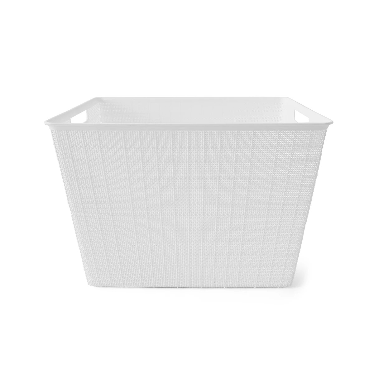 4 26L Linen Weave Rectangle Basket - White, 4 of 8