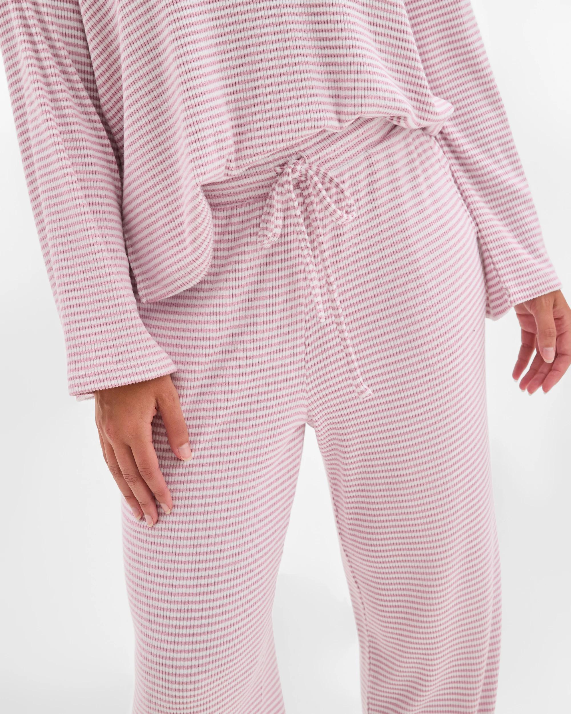 4 Target Woman Cosy Rib Wide Leg Pants PINK, 4 of 5