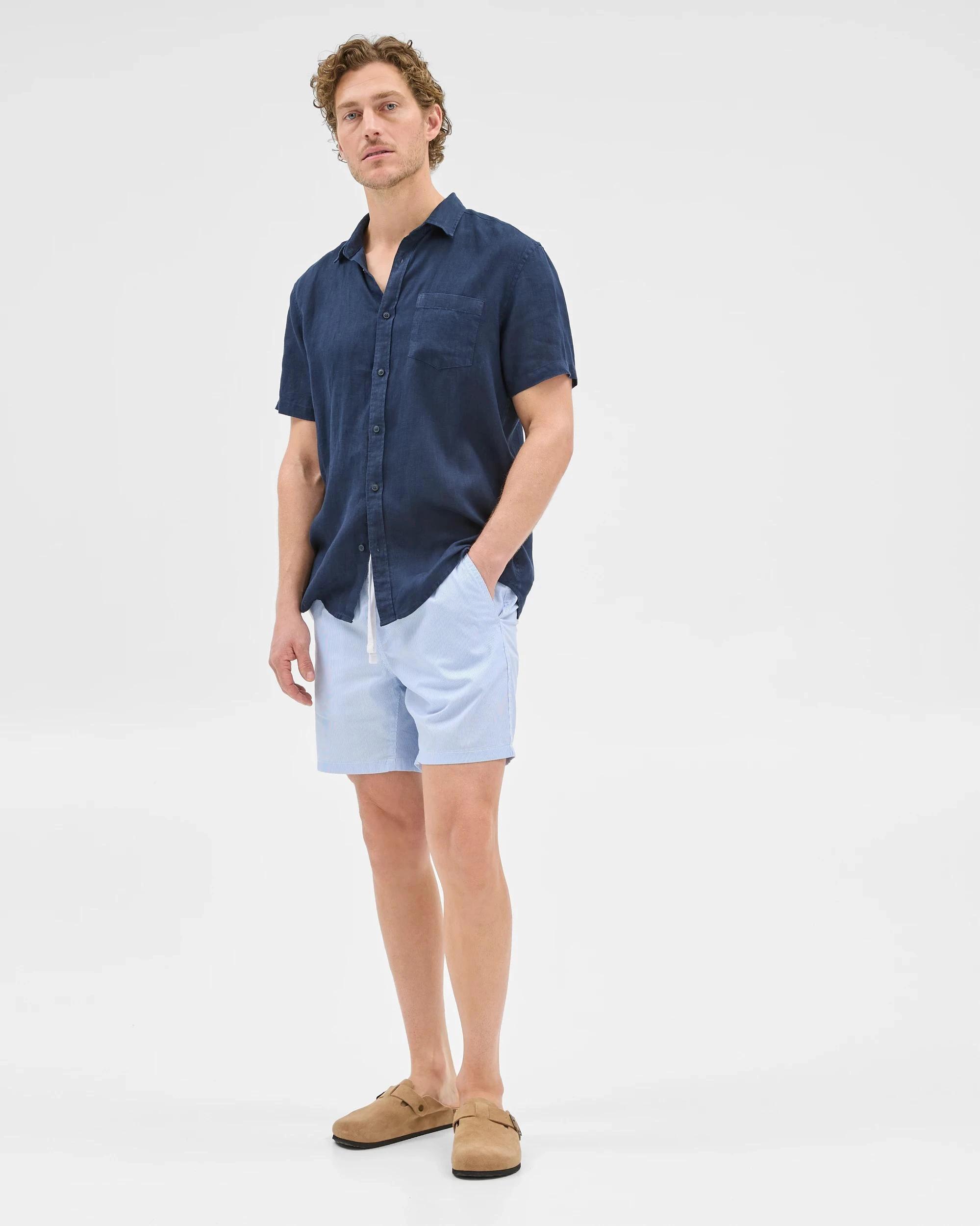 3 Target Australian Cotton Micro Stripe Shorts LIGHT BLUE, 3 of 7