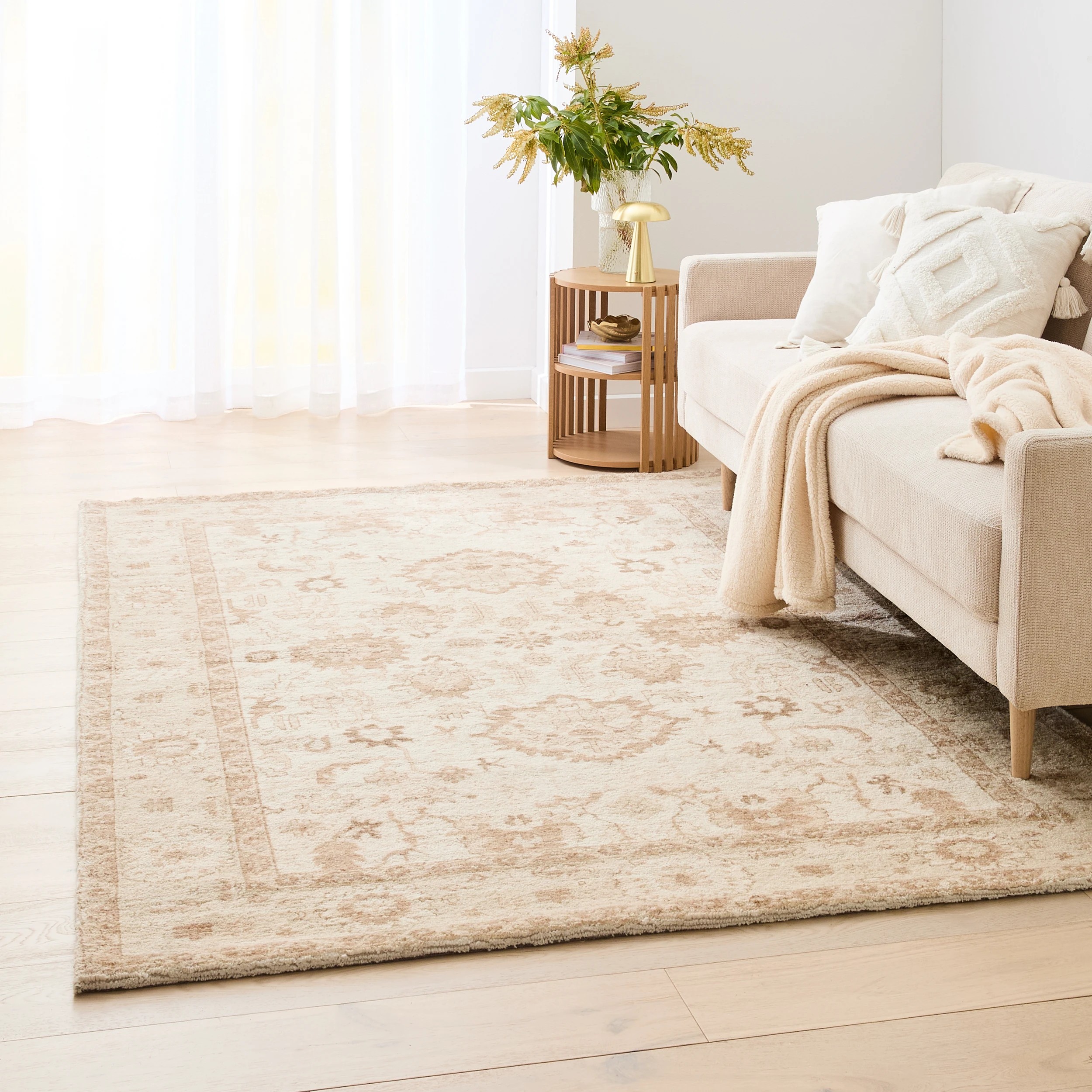 1 Sana Wool Rich Rug - Beige, Large - 235cm x 160cm, 1 of 7