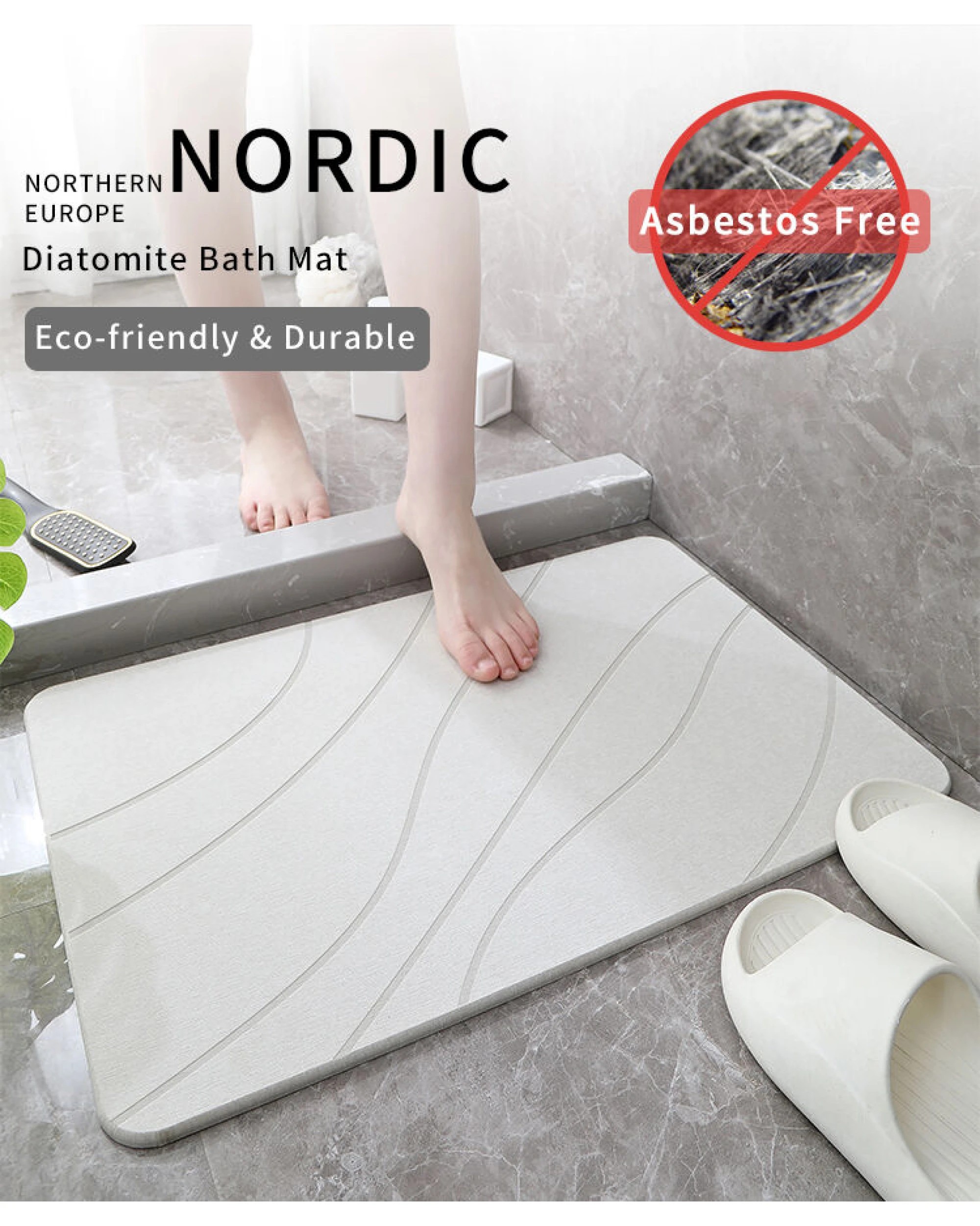 5 BR Home Diatomite Bath Mat with Anti-Slip Design for Quick Drying, 5 of 8