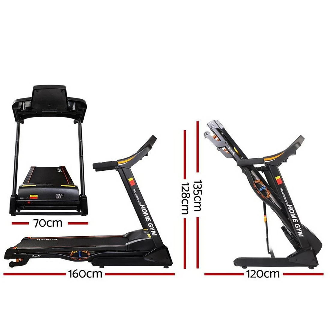 2 Everfit Treadmill Electric Auto Incline Home Gym Fitness Exercise Machine - Black, 2 of 6