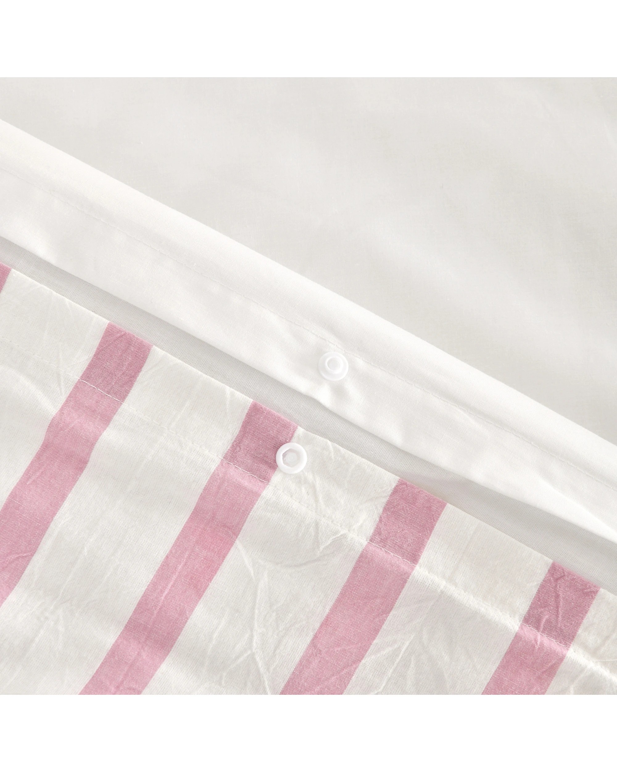 4 Dreamaker Bask Yarn Dyed Washed Cotton Striped Quilt Cover Set - Single Bed - Pink Pearl, 4 of 7