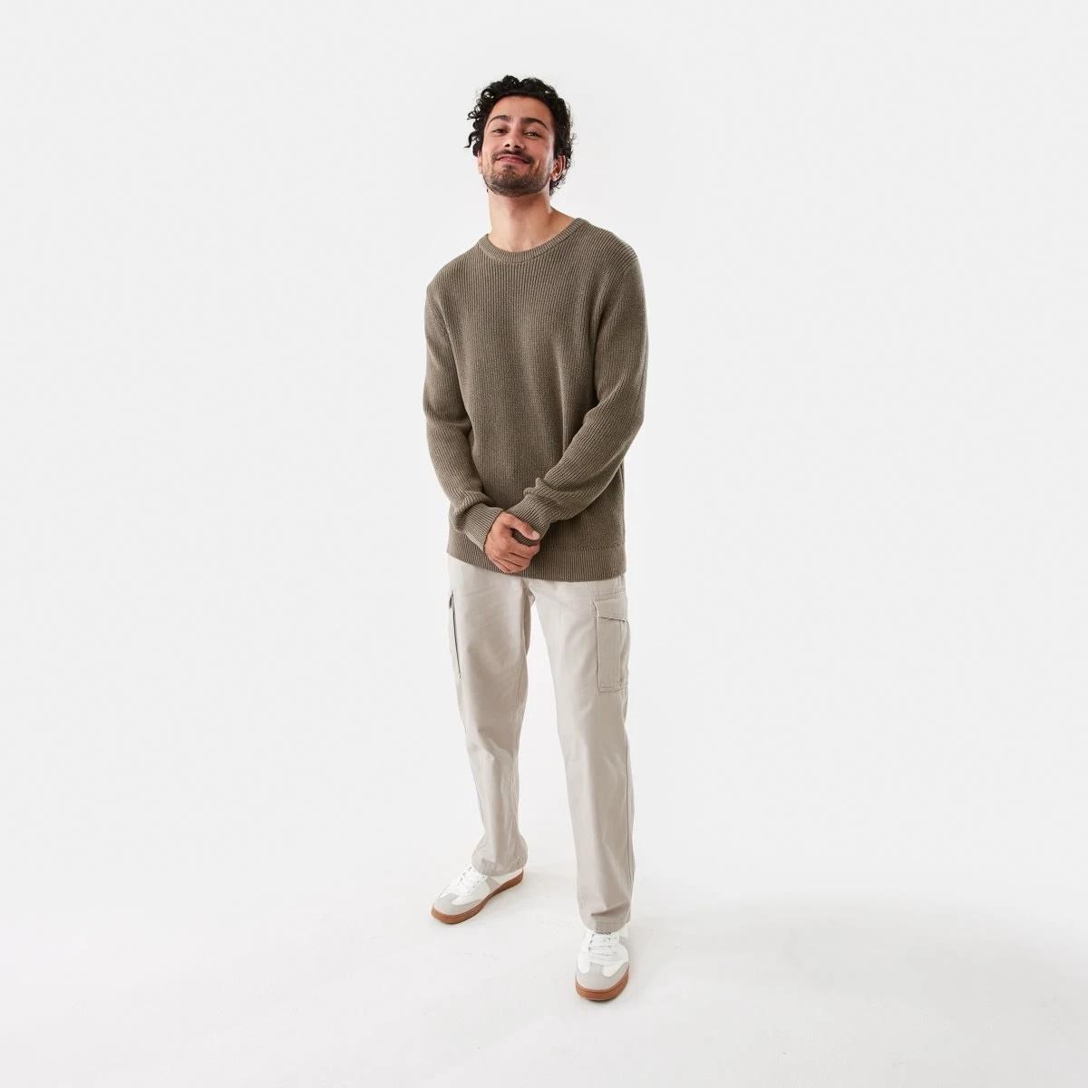 2 Textured Crew Knit Jumper Brn Eagle, 2 of 6