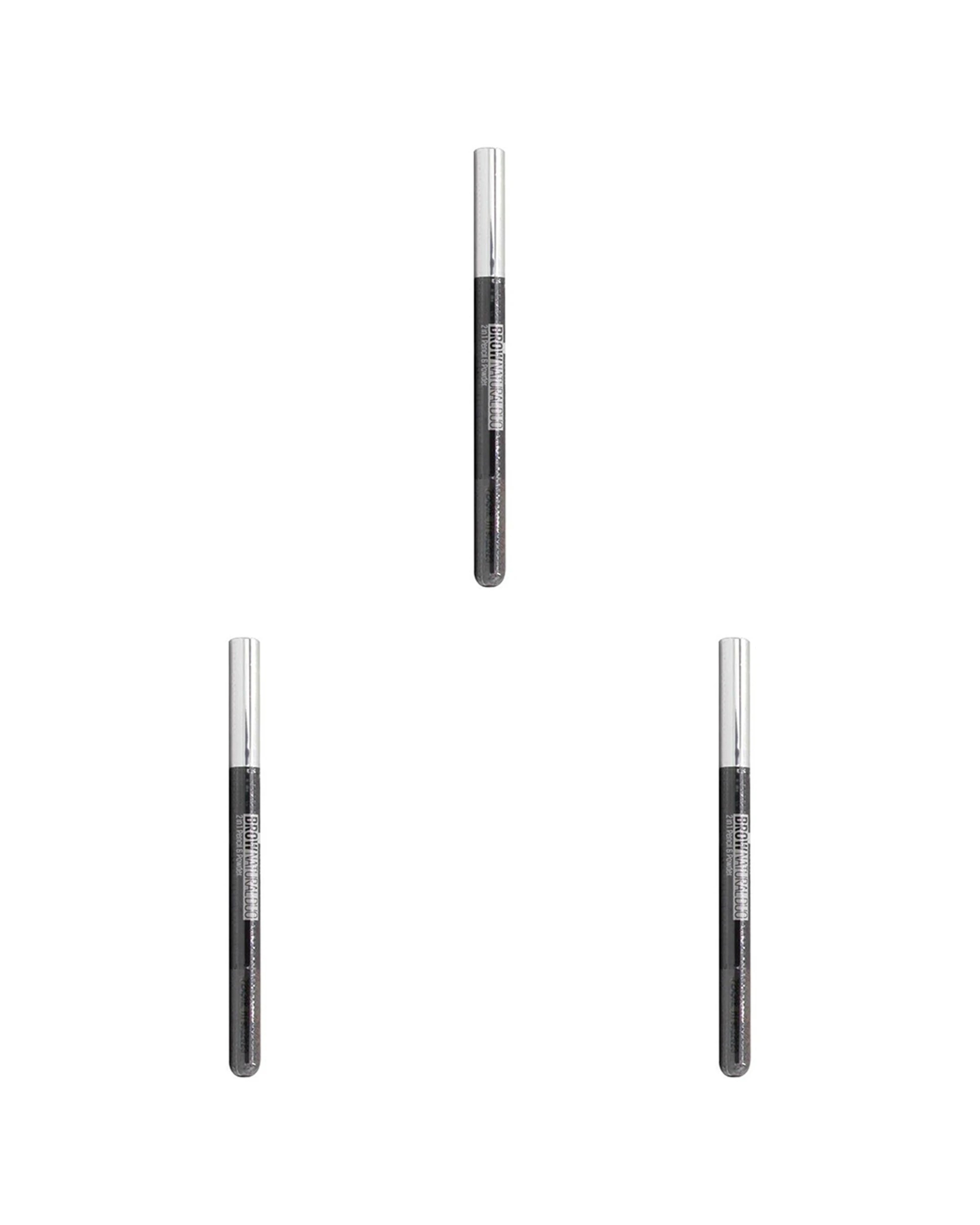 1 Maybelline 3PK Brow Duo 2-in-1 Pencil Powder Waterproof Smudge Resistant - Grey, 1 of 3