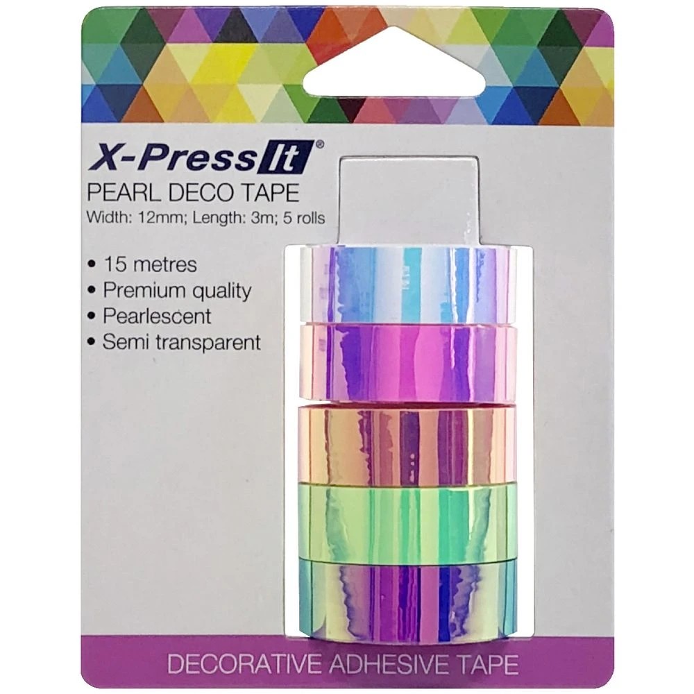 3 X-Press It Decorator Tape 12mm x 3m Pearl 5 Pack, 3 of 3
