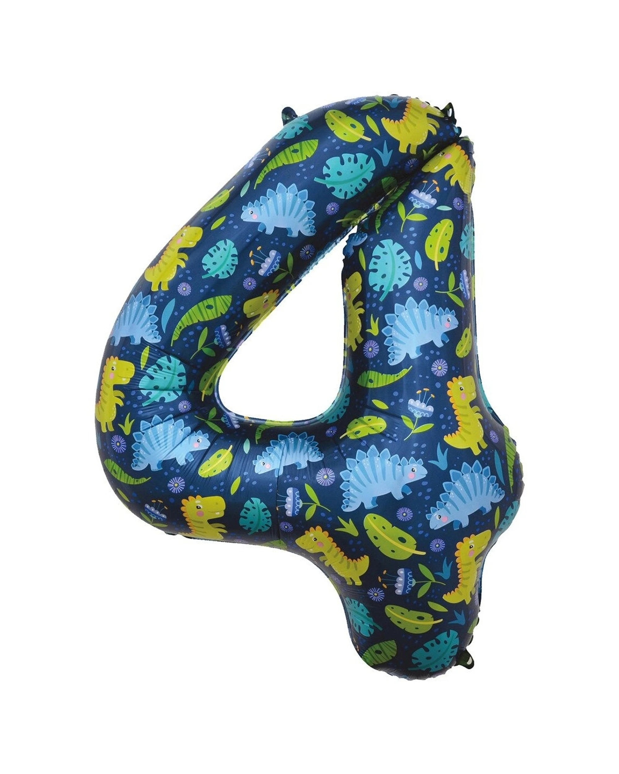 1 Meteor Party Numeral Foil Balloon Dino Number 4 34in - Multi, 1 of 1