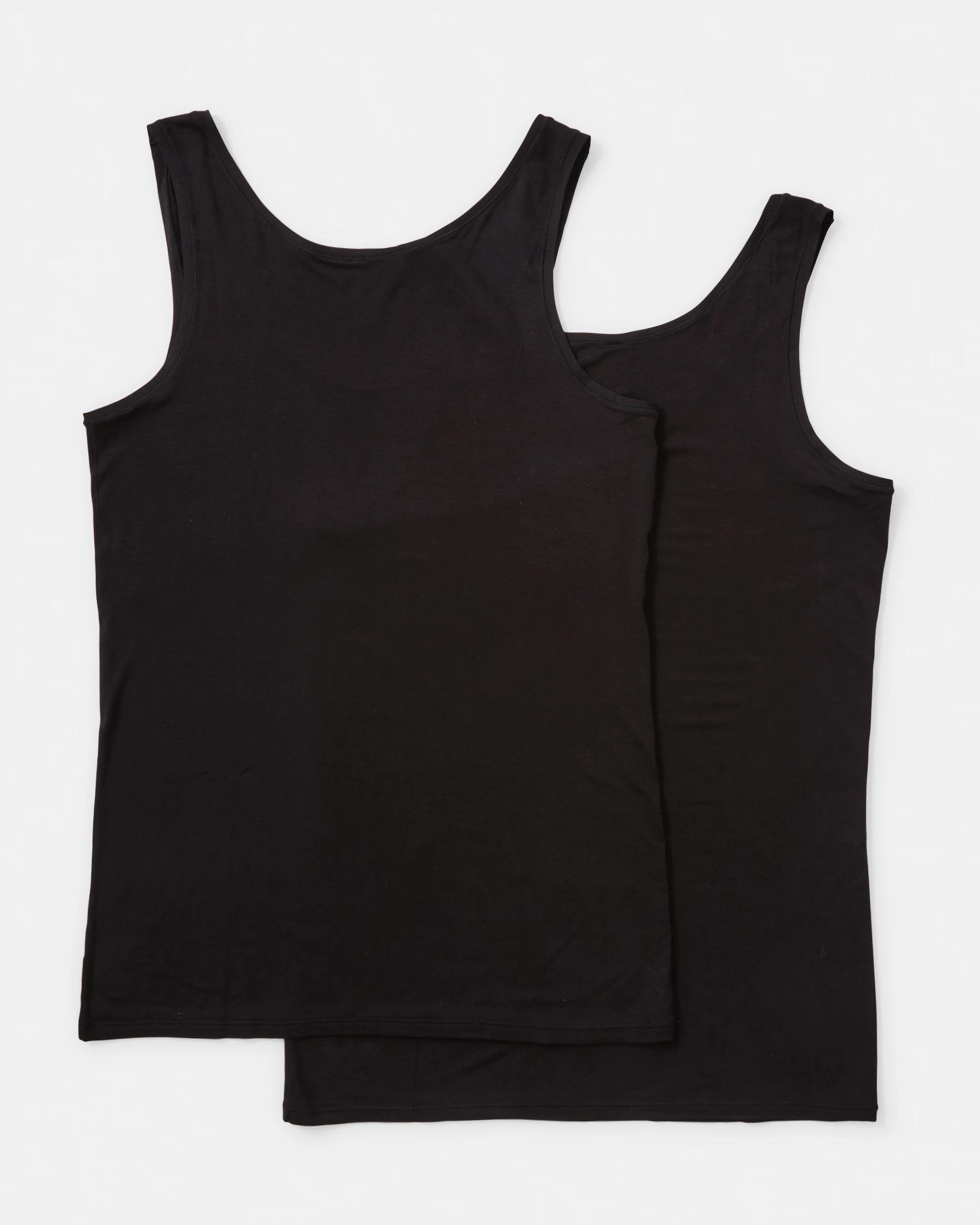 8 2 Pack Bamboo Thermal Tank Black, 8 of 10