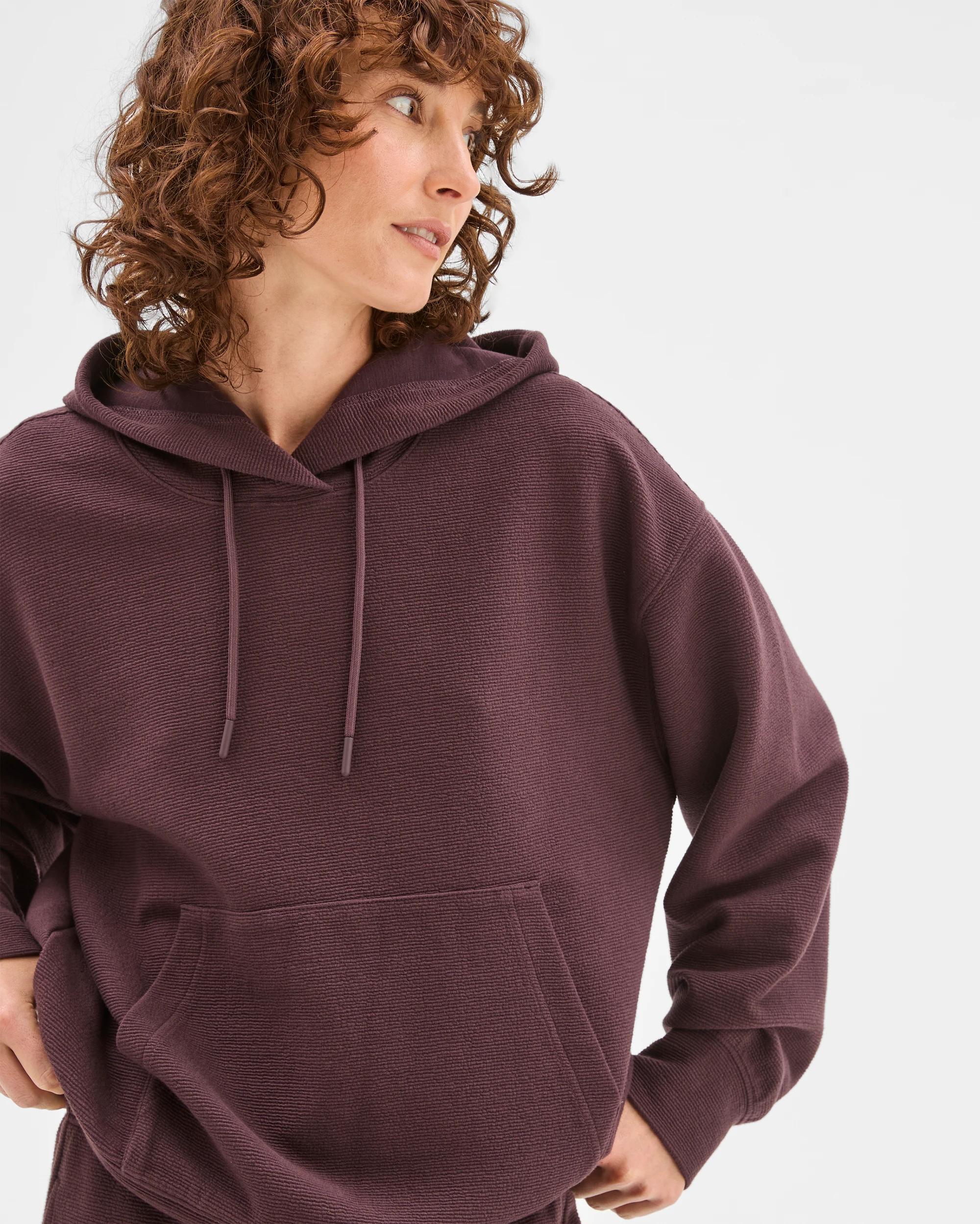 5 Target Active Active Australian Cotton Blend Crinkle Hoodie RAISIN, 5 of 7