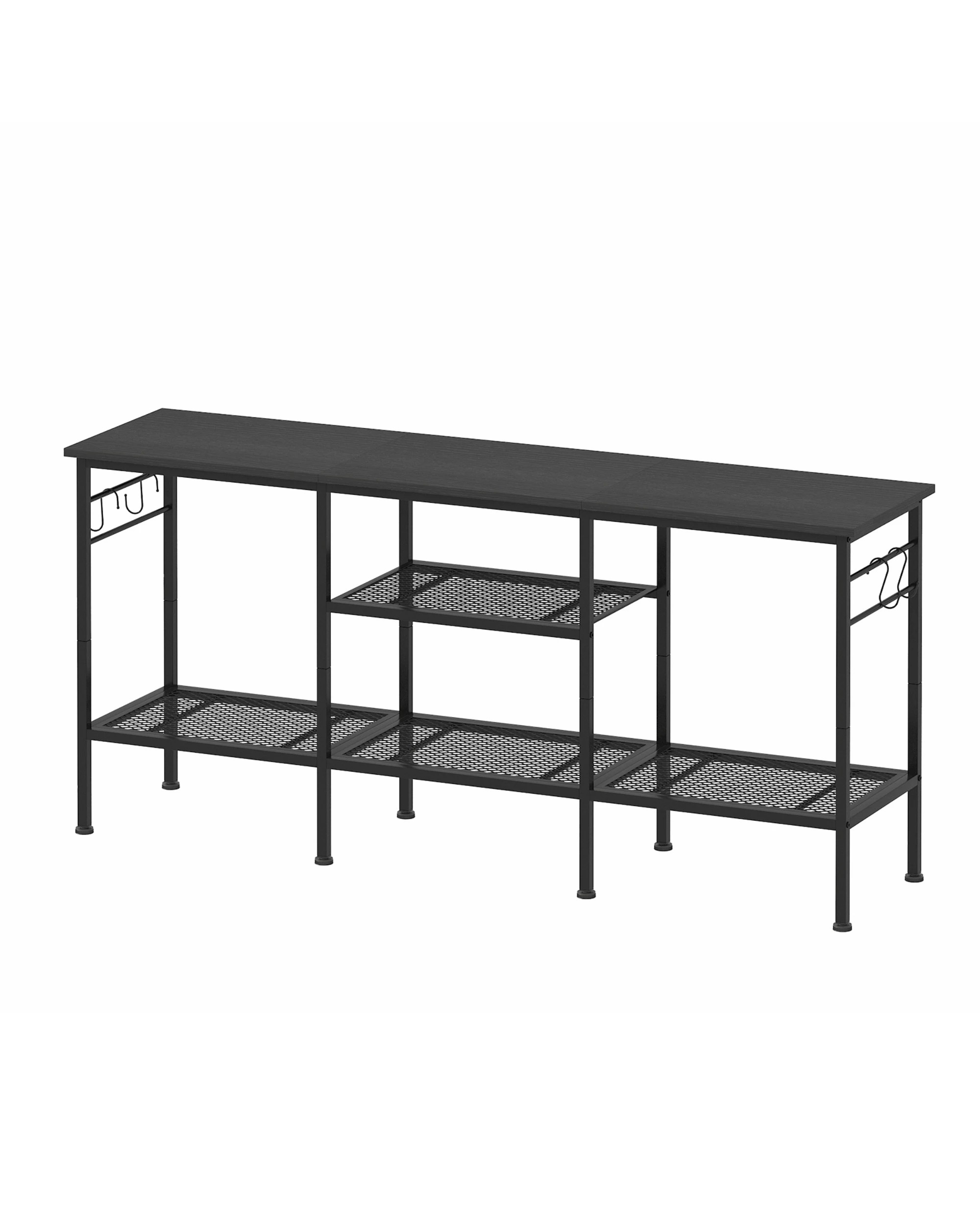 1 Advwin TV Cabinet 120cm Entertainment Unit Stand w/ Shelf & Hooks Media Console Table, 1 of 8