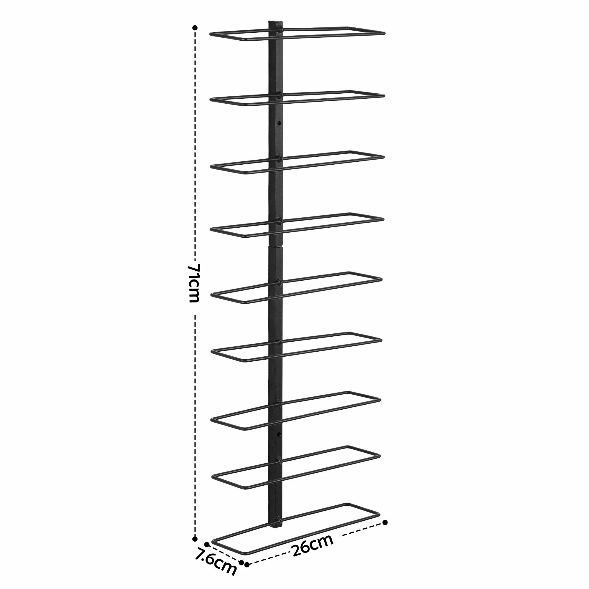 3 Artiss Wall Mounted Wine Rack 9 Bottles Display Storage Organizer Metal - Black, 3 of 8
