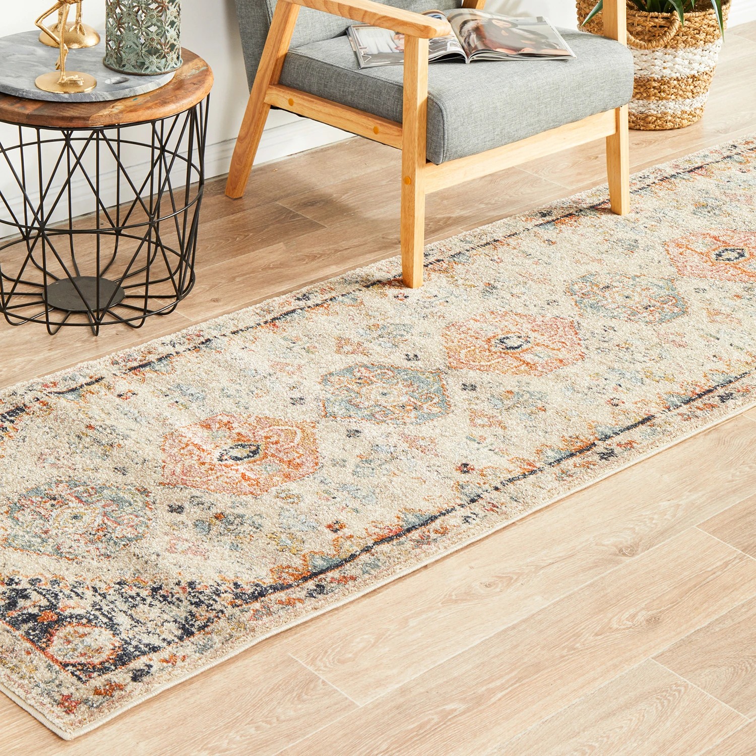 3 Common Ground Rugs Eterna 854 400x80cm - Large Runner Power Loomed Pet Friendly Rug - Beige, 3 of 9
