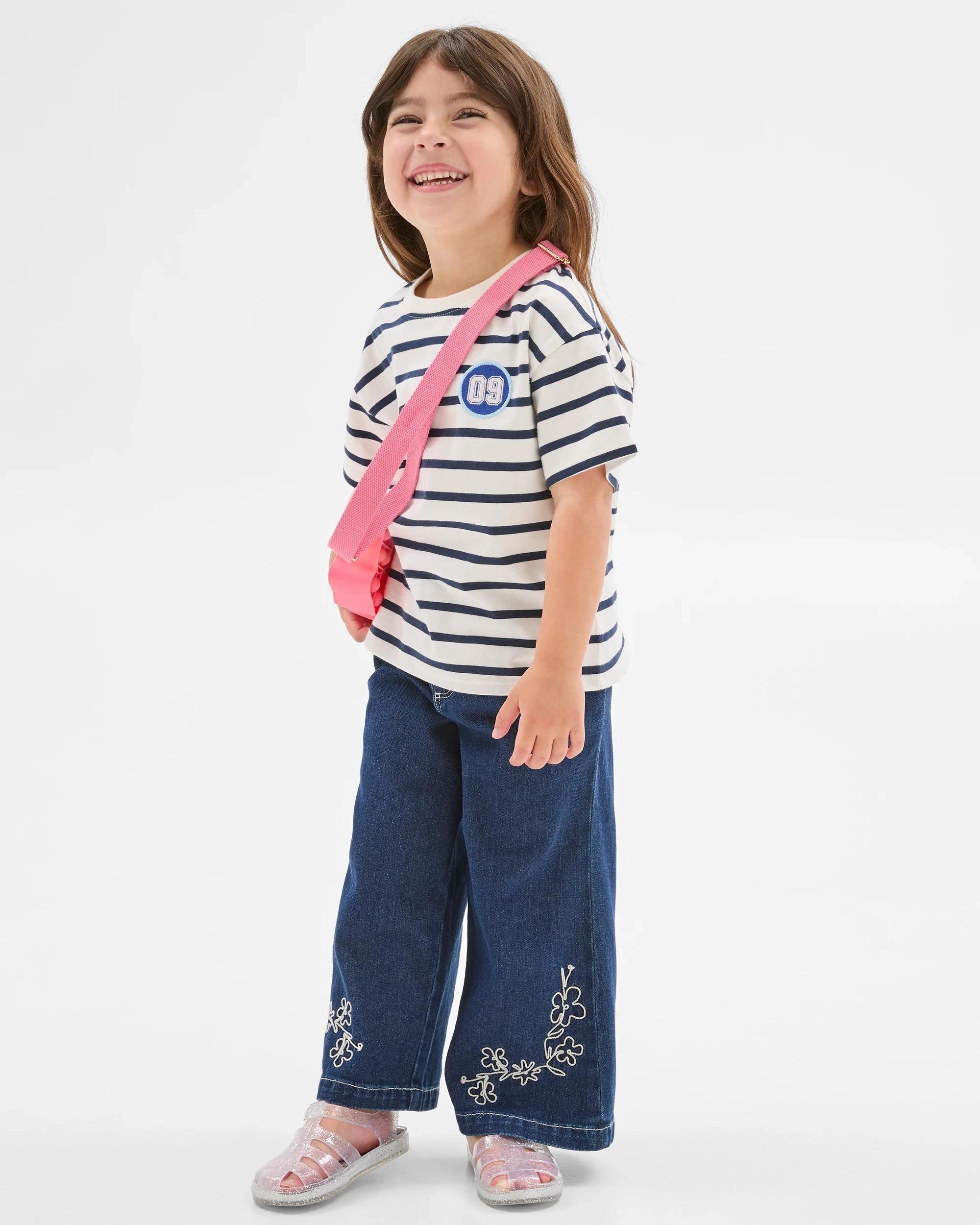 2 Target Kids Australian Cotton Short Sleeve Fashion T-Shirt STRIPE BADGE MULTI, 2 of 6