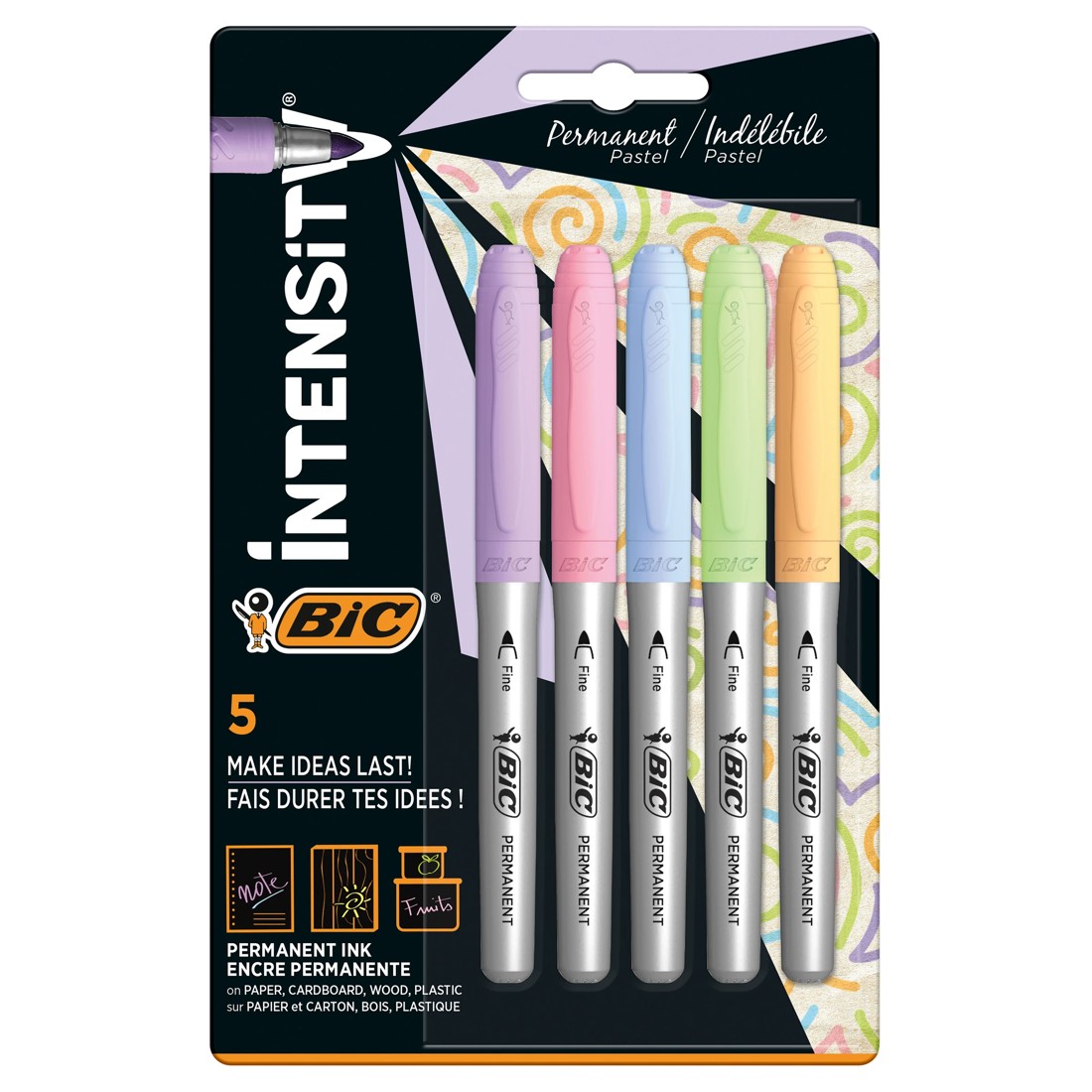 4 5 Pack BIC Intensity Permanent Markers - Pastel, 4 of 4