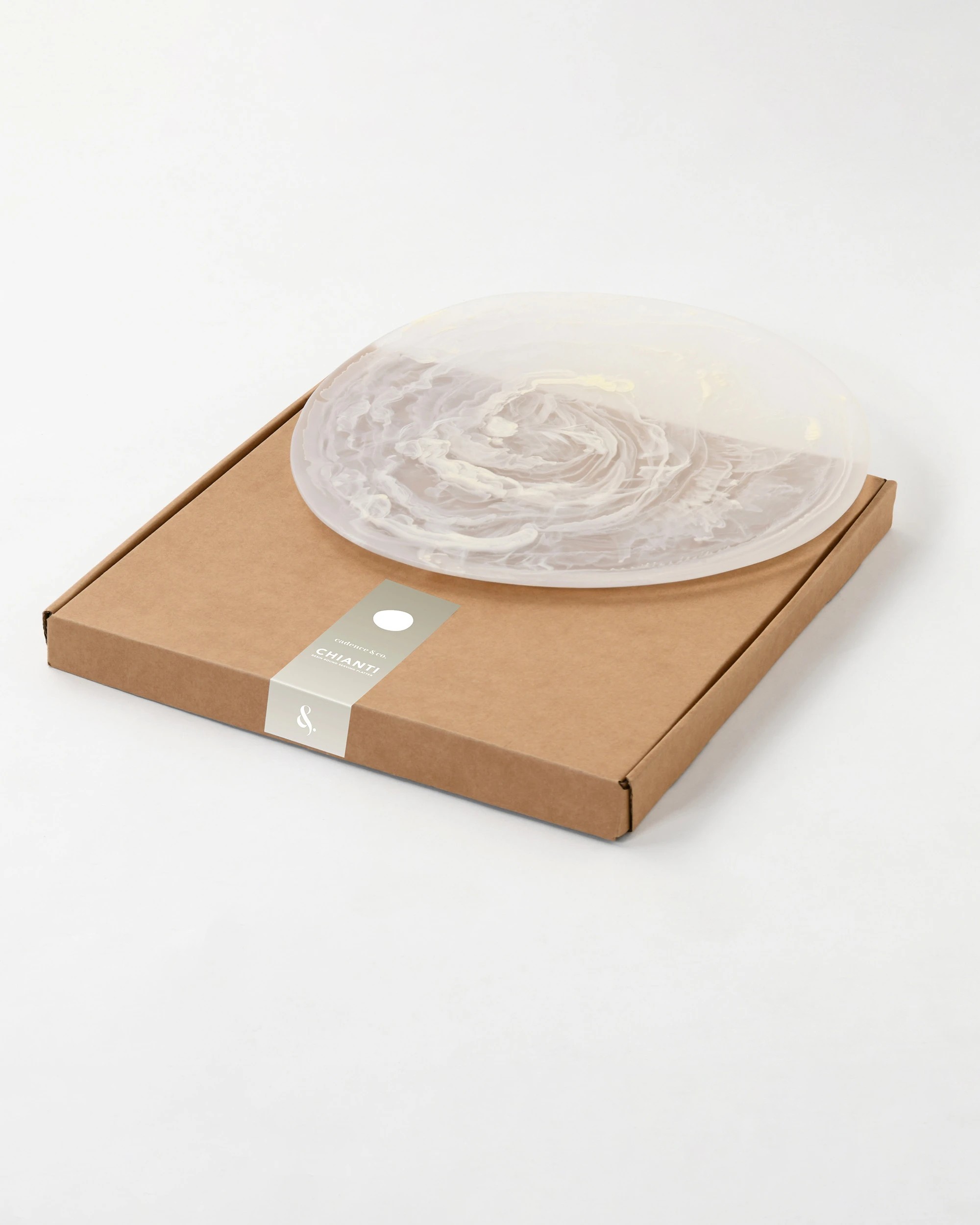 5 Cadence & Co. Chianti Resin Round Serving Platter 38x36cm - Vanilla, 5 of 6