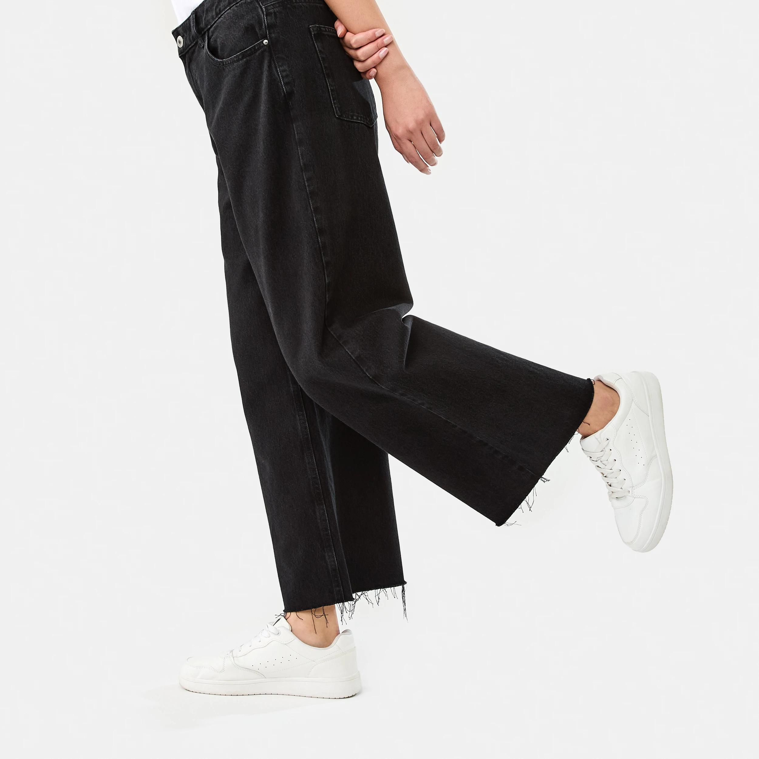 9 Wide Leg Raw Hem Jeans BLACK WASH, 9 of 9
