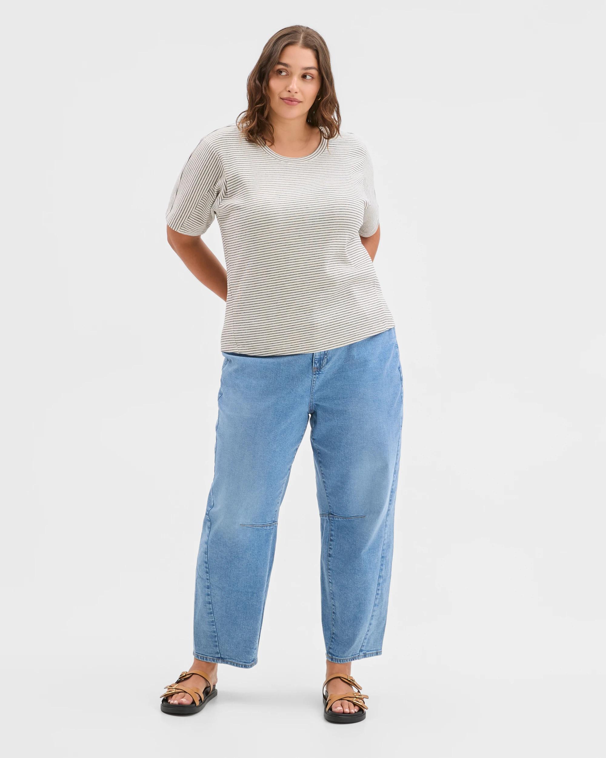1 Target Curve Plus Size Spliced Boxy Textured T-Shirt , 1 of 7