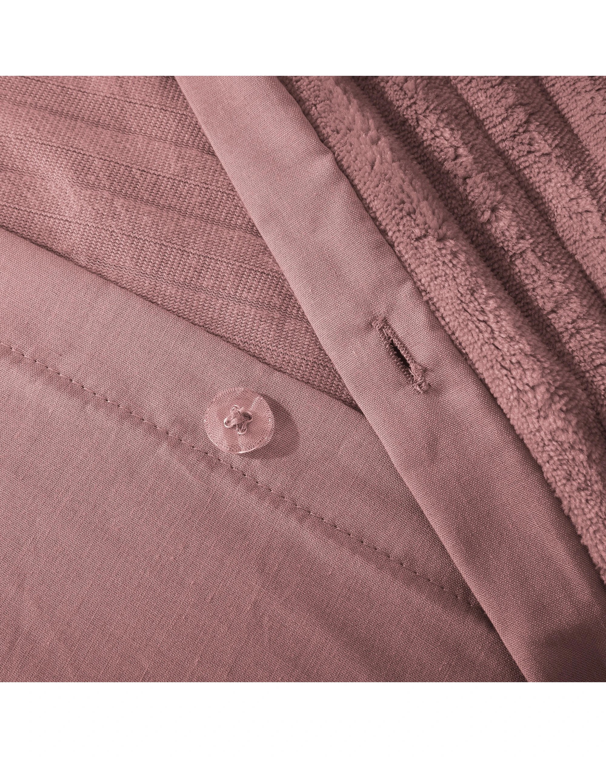 5 Dreamaker Signature Embossed Corduroy Fleece Quilt Cover Set - King Single Bed - Blush, 5 of 7