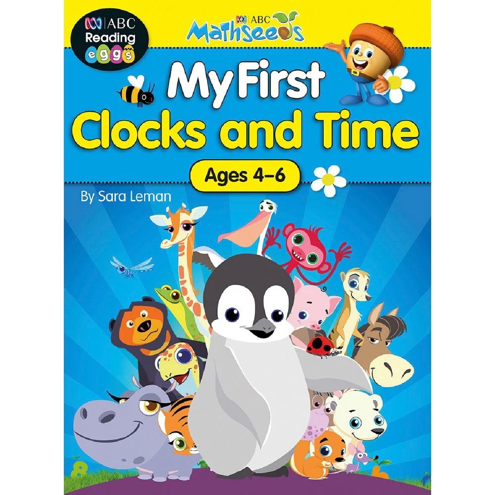 1 ABC Mathseeds Activity Book First Clock and Time, 1 of 4