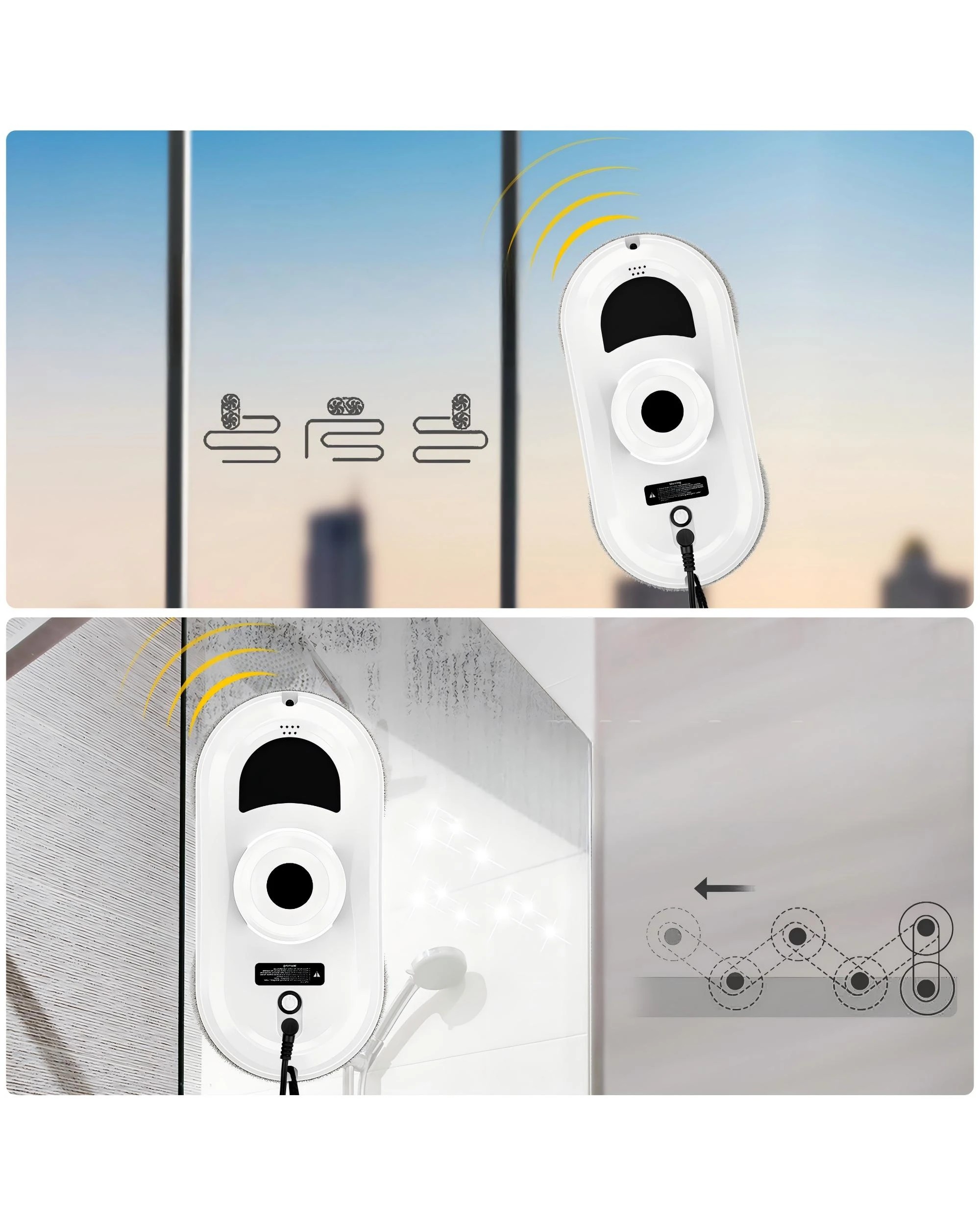 4 Advwin Window Cleaner Robot, 2800pa Automatic Window Cleaning Vacuum Robotic With Remote, Suitable For Glass Window Tile, 4 of 7