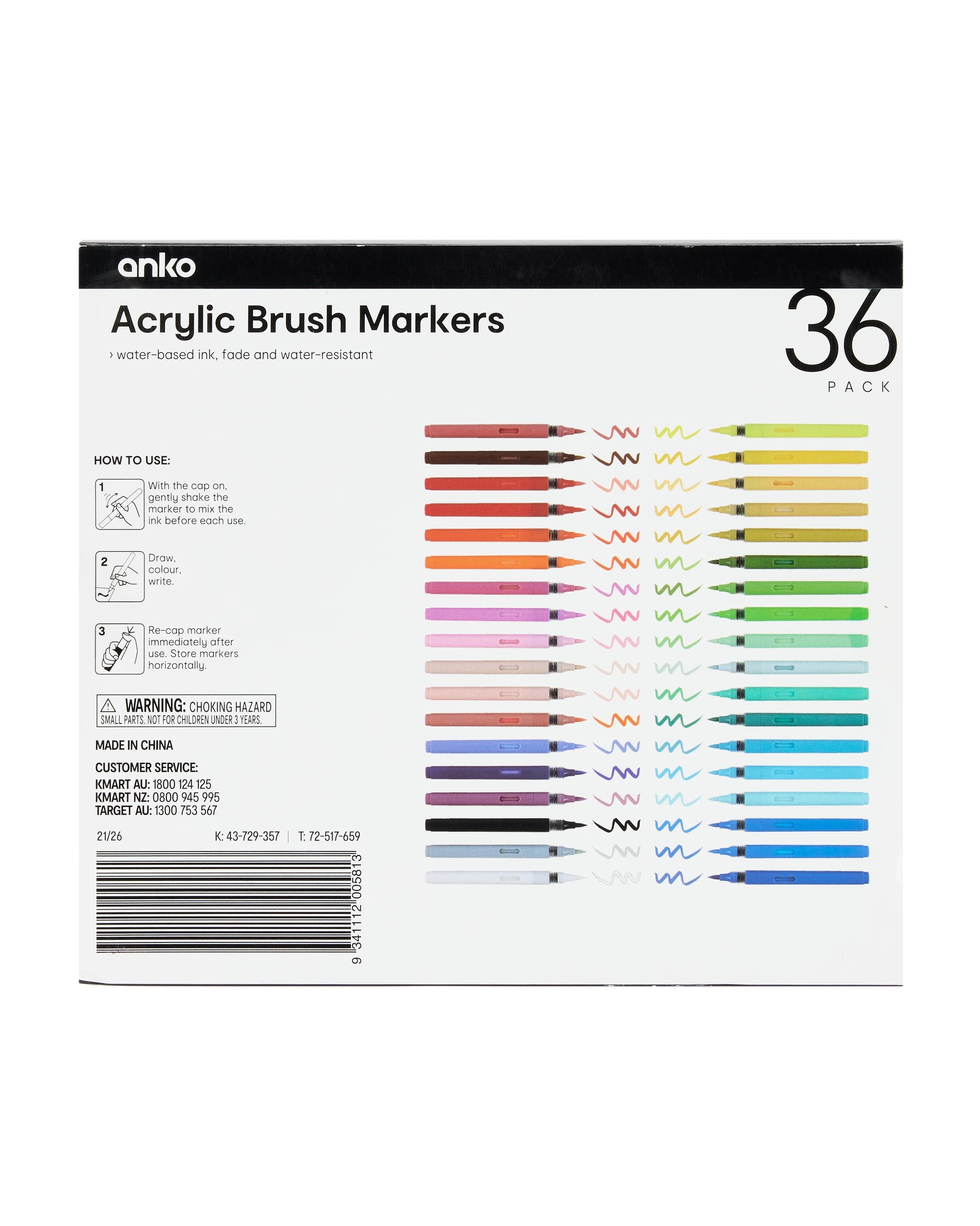 7 36 Pack Acrylic Brush Markers, 7 of 7