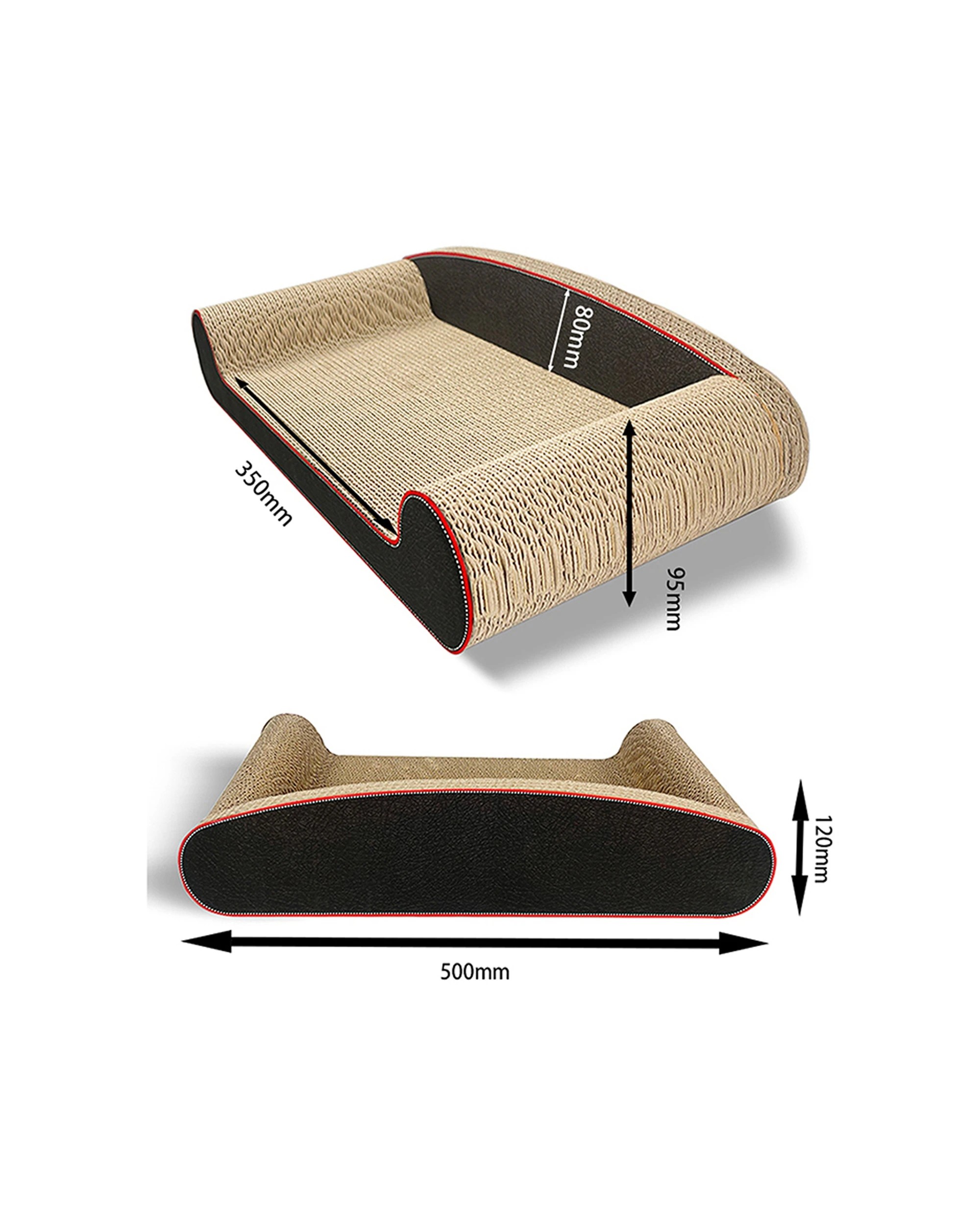 2 Zodiac Cat Sofa Chair Scratcher 24.5x50cm Black Pet Furniture Bed - Black, 2 of 5