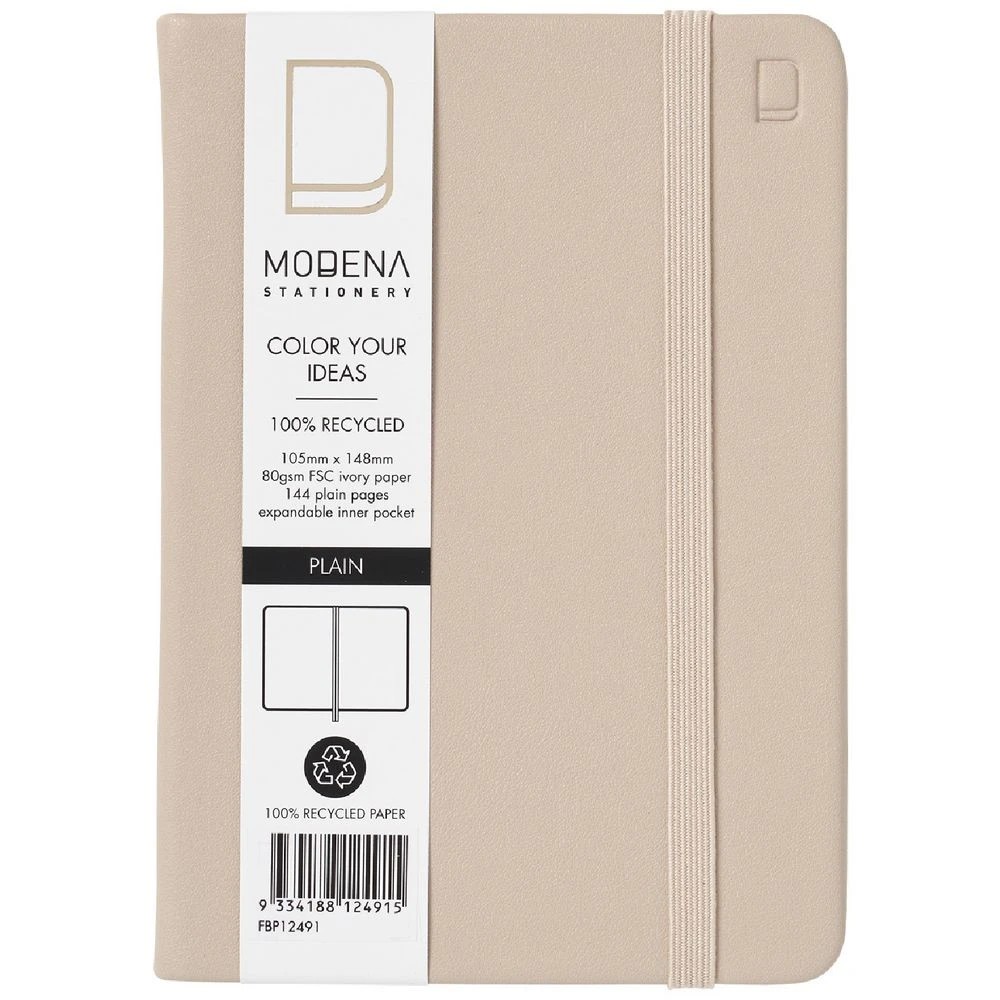 1 Modena A6 PU Plain Notebook Beige, 1 of 5