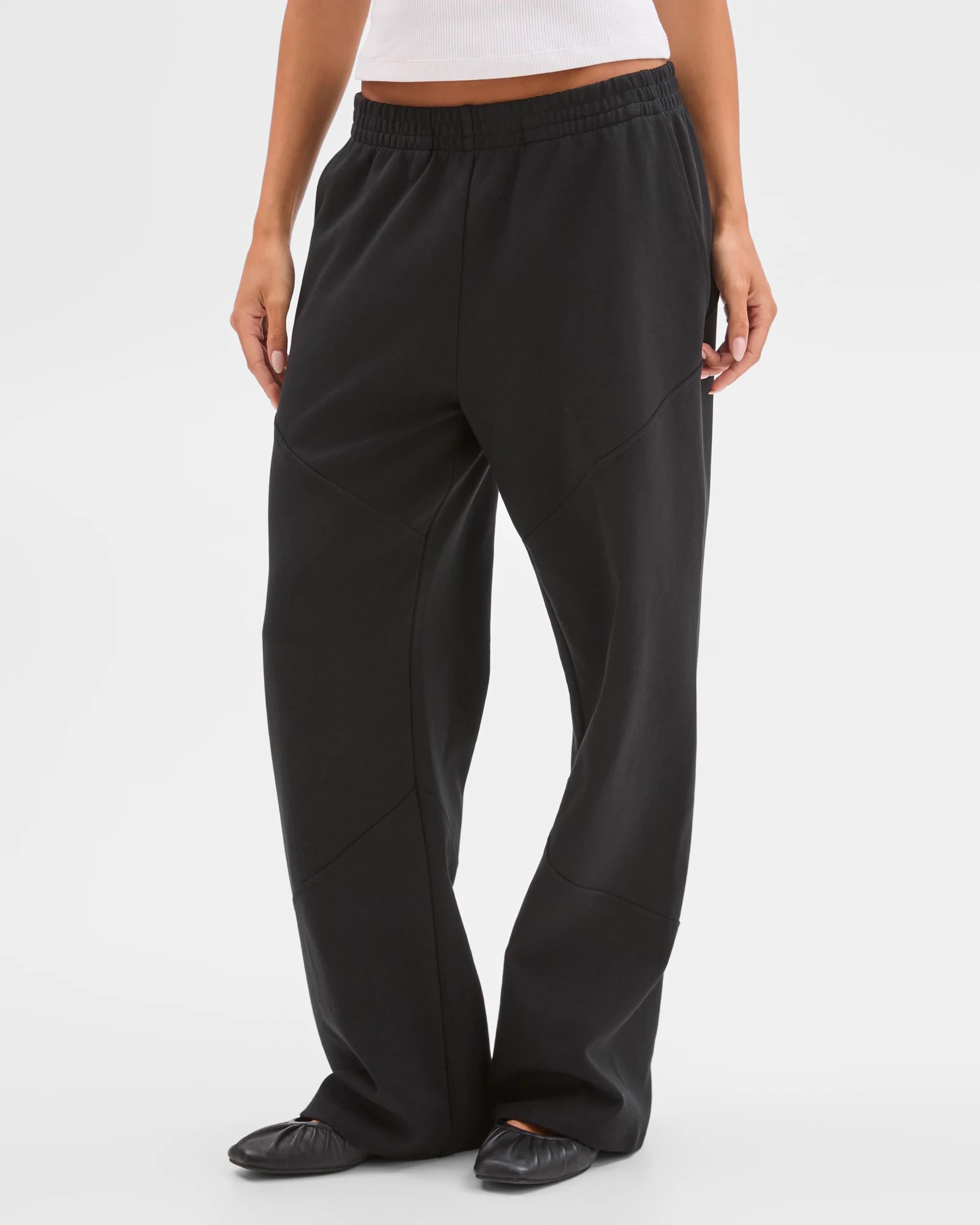 2 Lily Loves Australian Cotton Blend Angled Pocket Trackpants BLACK, 2 of 6