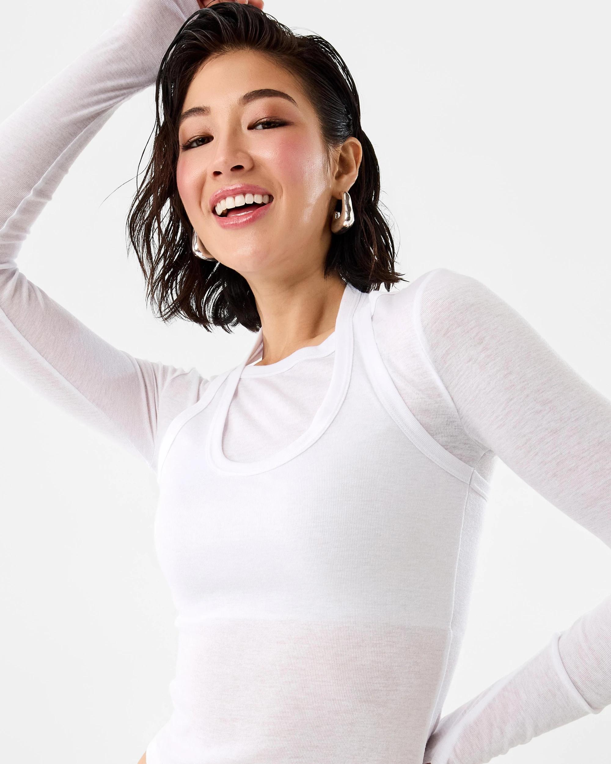 5 Long Sleeve Layered Tank Top White, 5 of 7