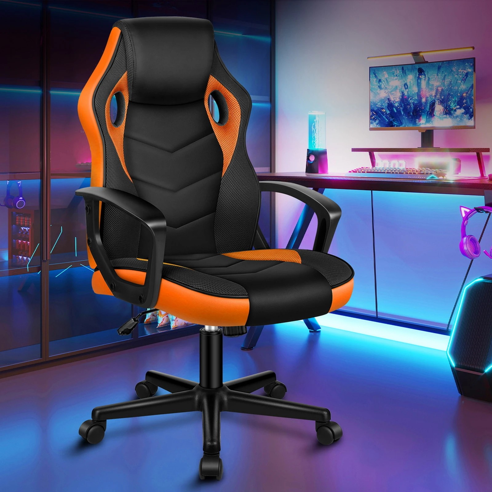 9 Alfordson Gaming Chair Racing Office Executive Computer Seat Work - Orange, 9 of 9