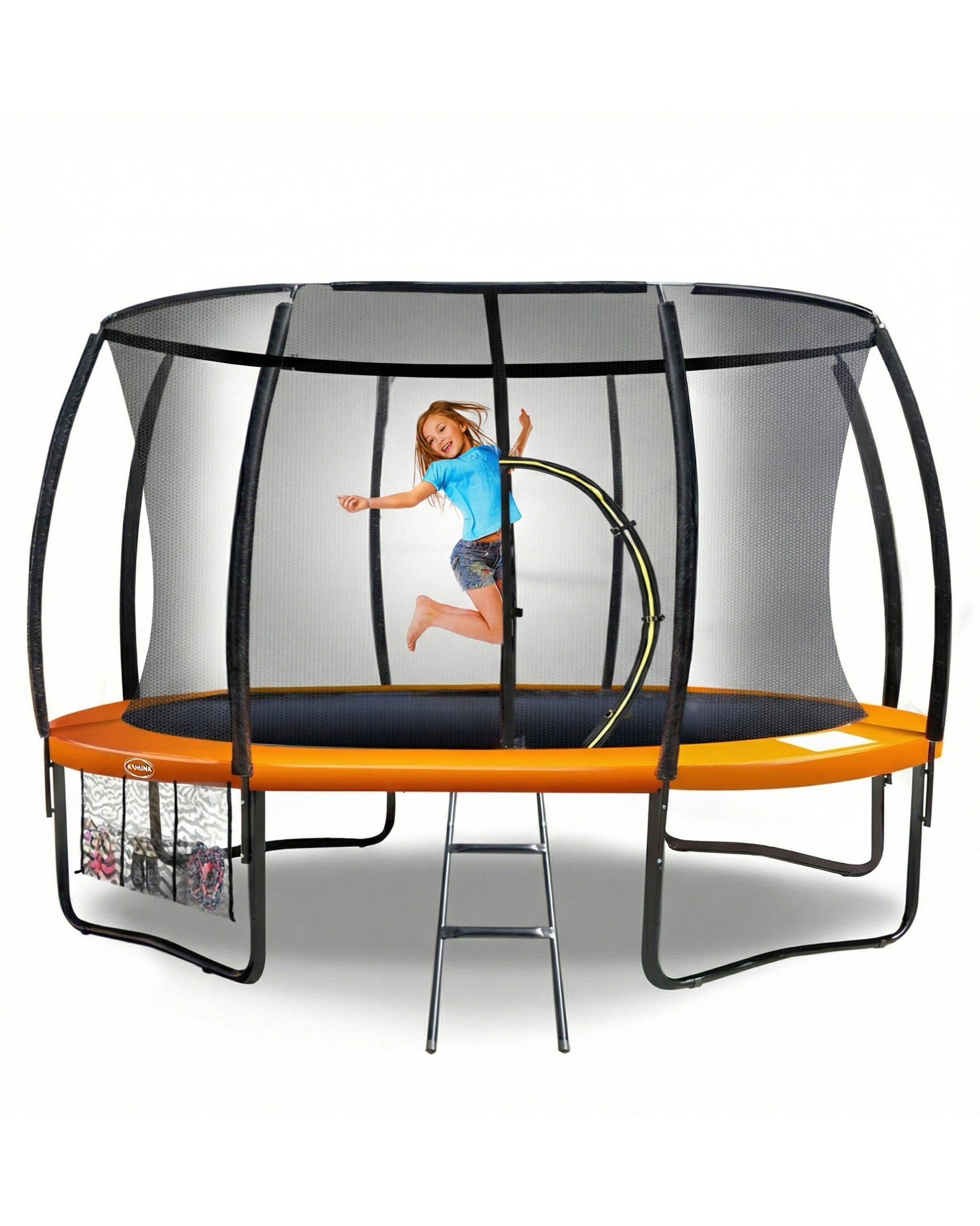 6 Kahuna 12 ft Trampoline Round Outdoor Kids with Safety Enclosure Net - Orange, 6 of 9