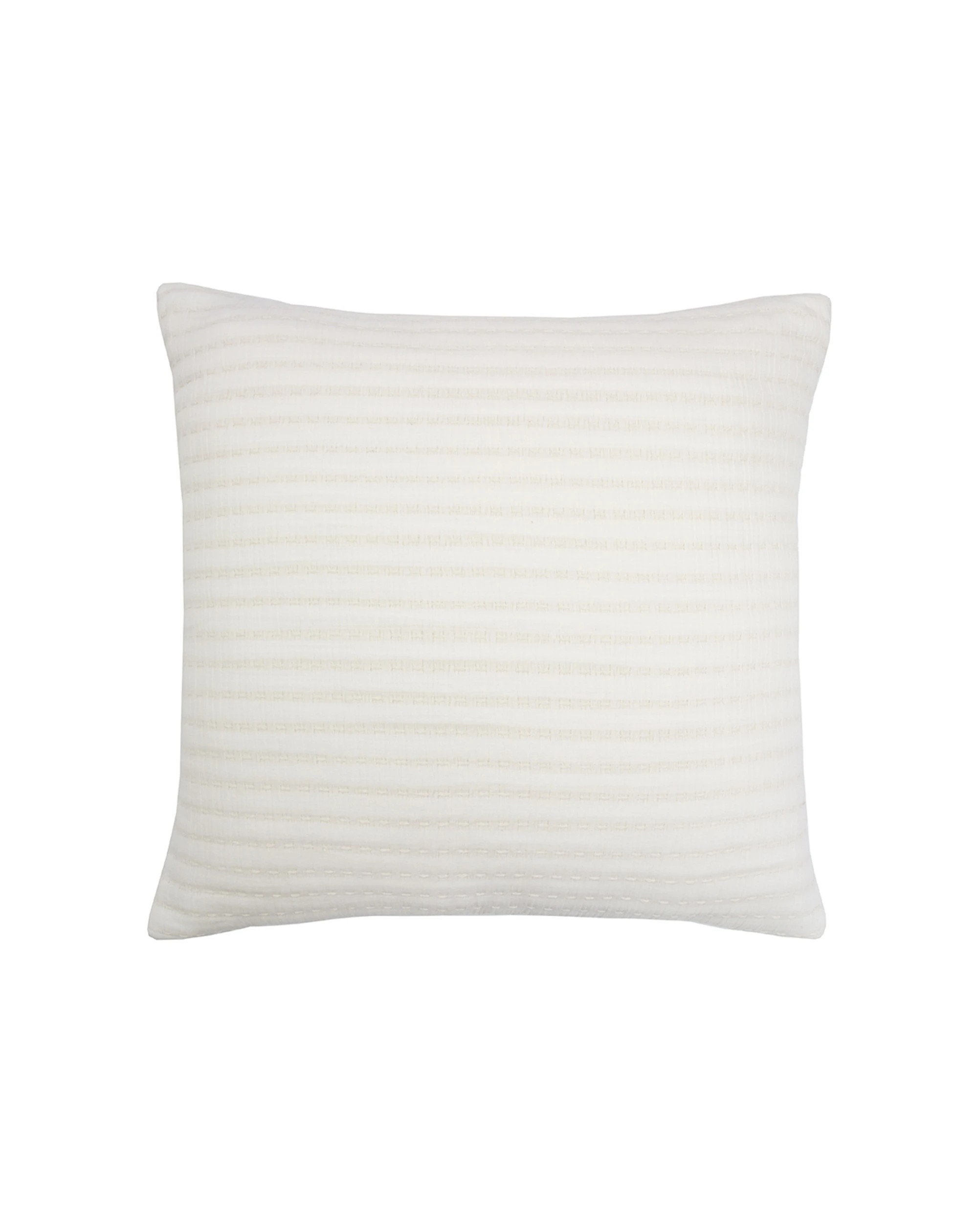 1 Bambury Nova Cotton Woven Square Cushion Ivory - White, 1 of 4