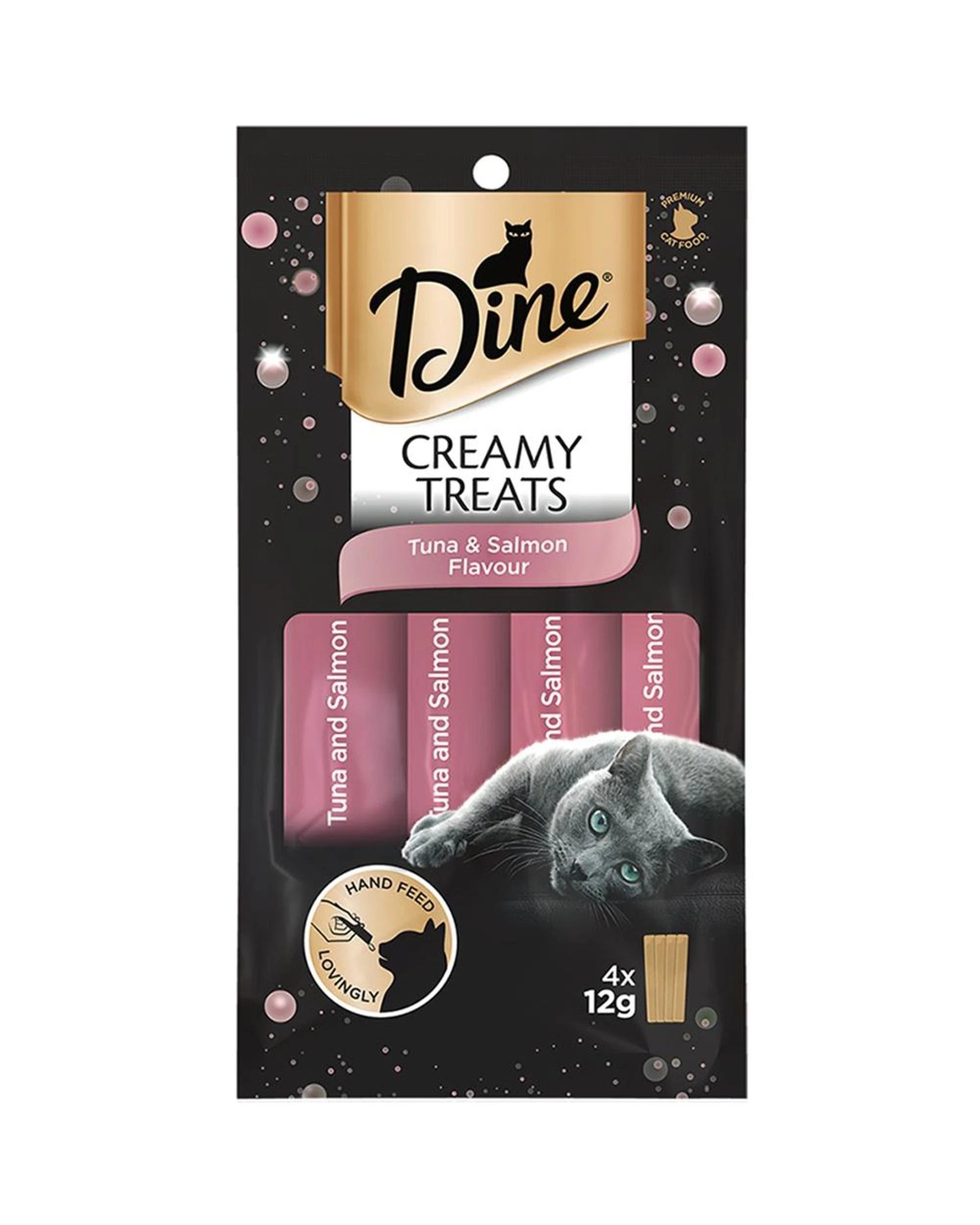 2 Dine Creamy Cat Treats Tuna and Salmon Flavor 8 x (4 x 12g), 2 of 2
