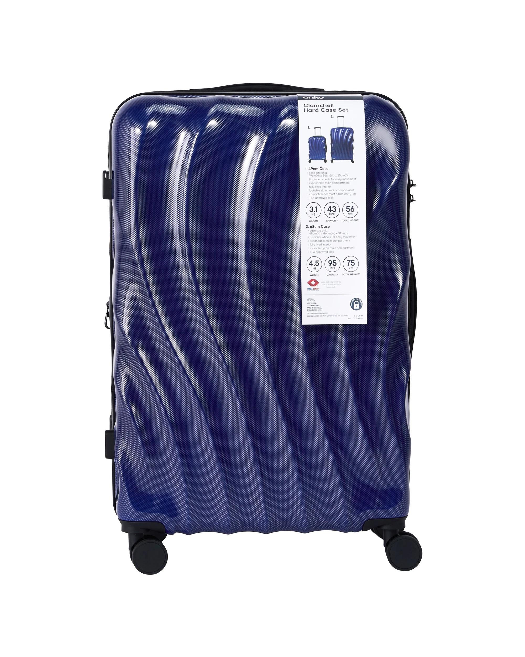 8 2 Piece Clamshell Hard Case Set - Blue, 8 of 8