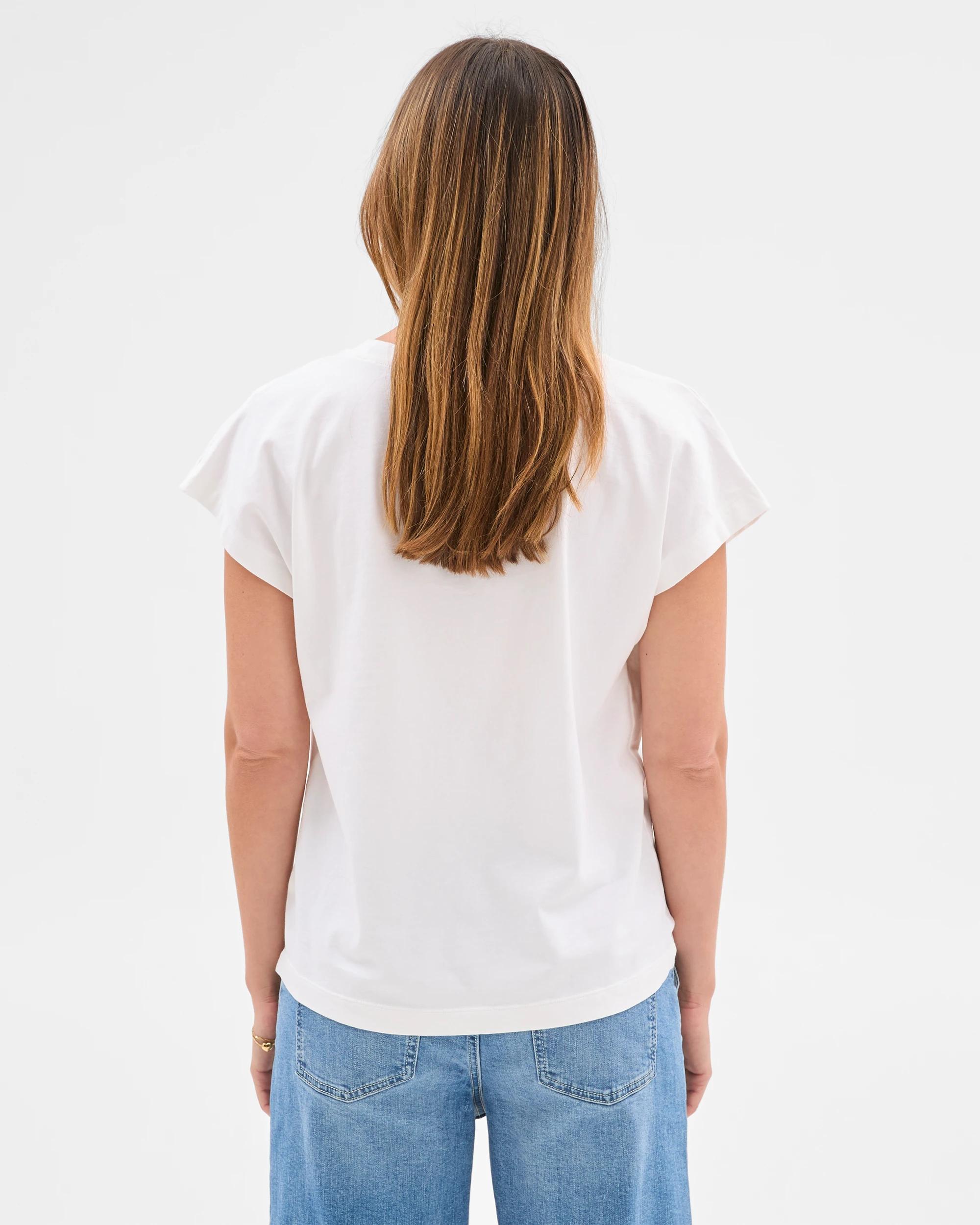 4 Target Australian Cotton Embroidery T-Shirt WHITE, 4 of 5