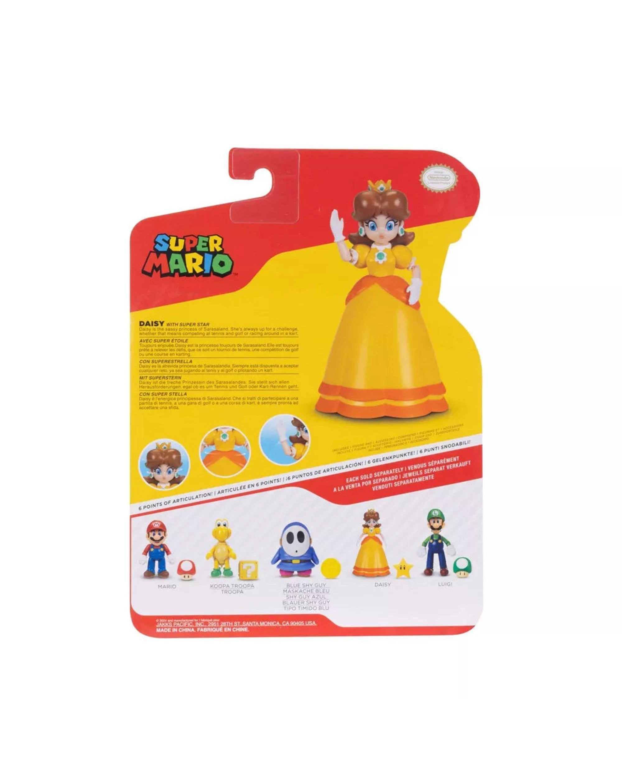 5 World Of Nintendo Super Mario 4 inch Figure Daisy With Super Star, 5 of 5