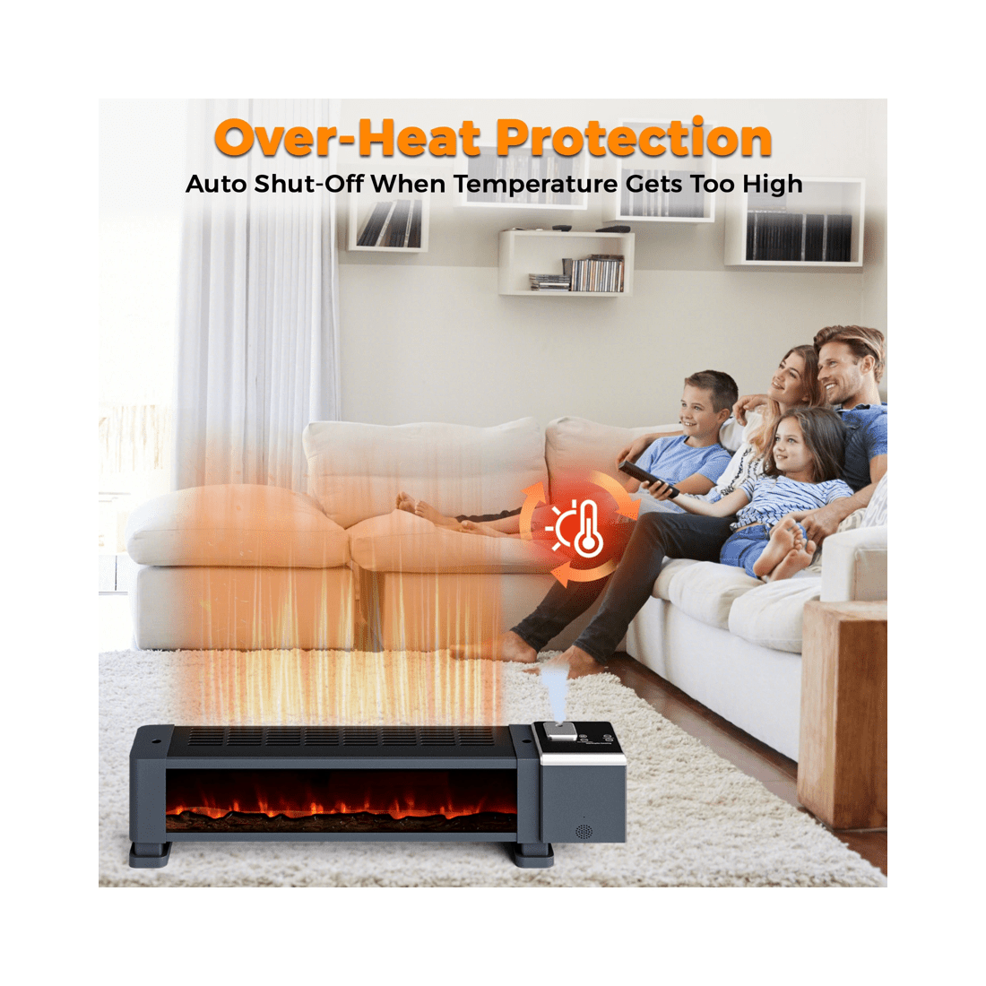 3 Advwin Baseboard Heater With 3d Flame 2200w Black
 - Black, 3 of 8