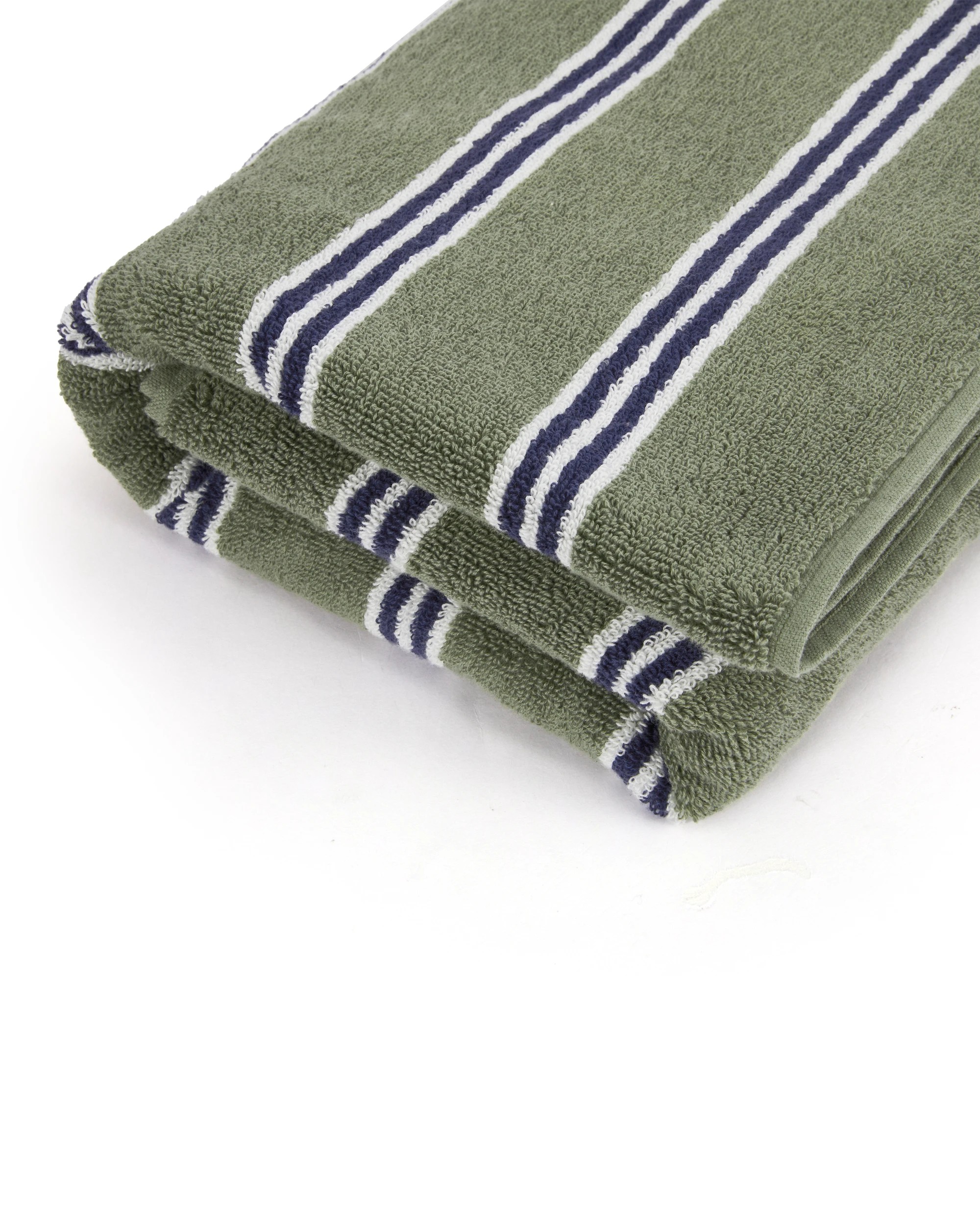 4 Stripe Cotton Bath Towel - Green, 4 of 5