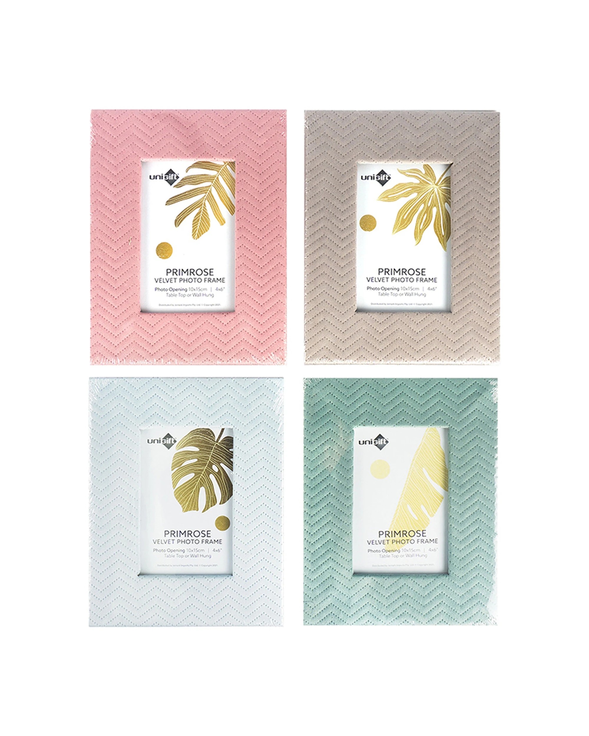 1 Unigift 4PK Primrose Velvet Frame Photo 10x15cm - Multi, 1 of 2