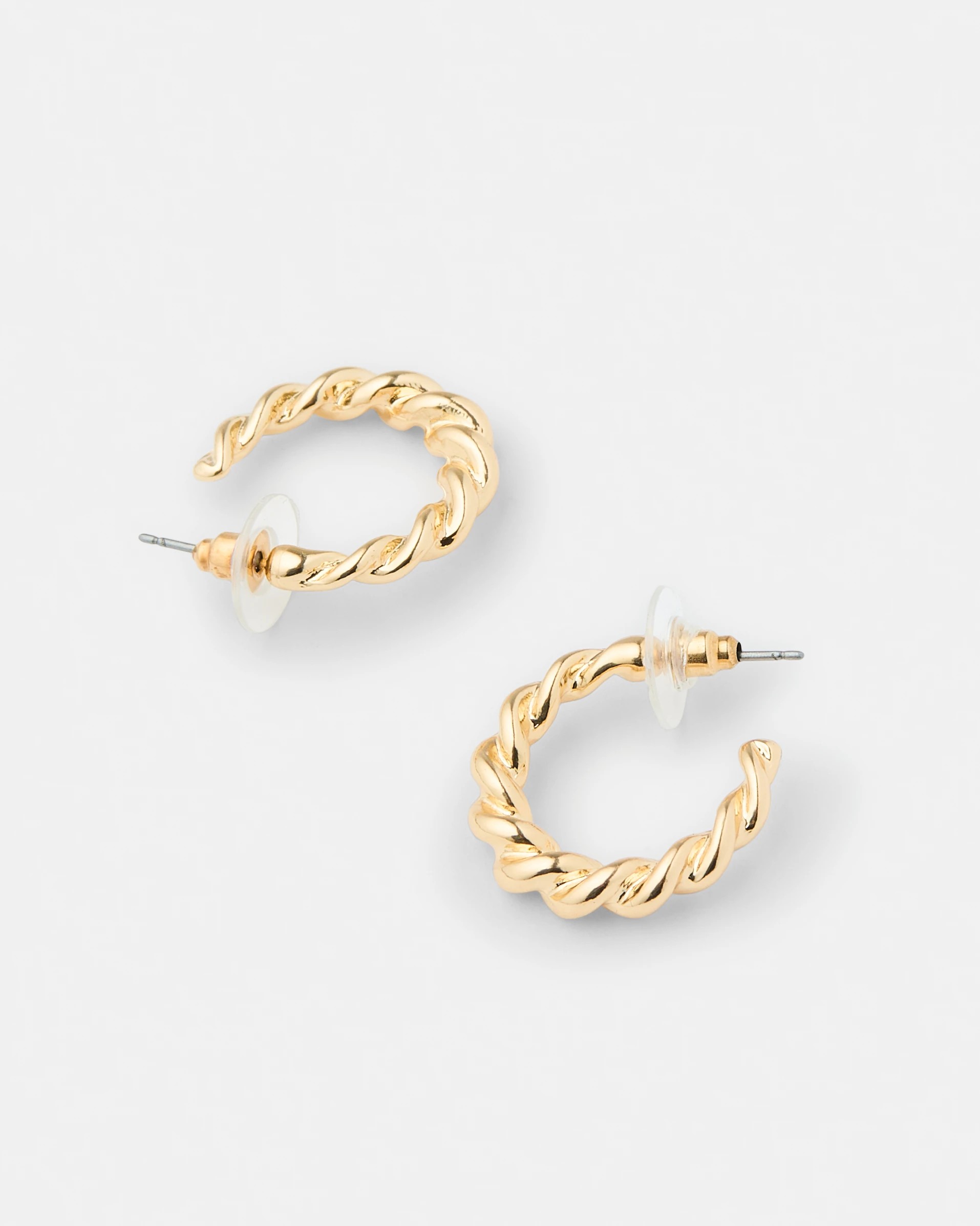3 Twist Hoop Earrings - Gold Tone, 3 of 5