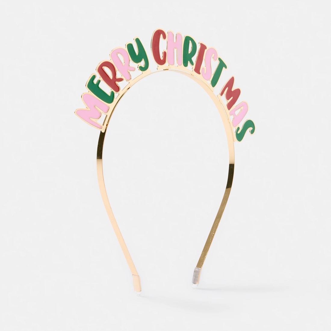 1 Merry Christmas Headband - Gold Tone, Pink, Red and Green, 1 of 5