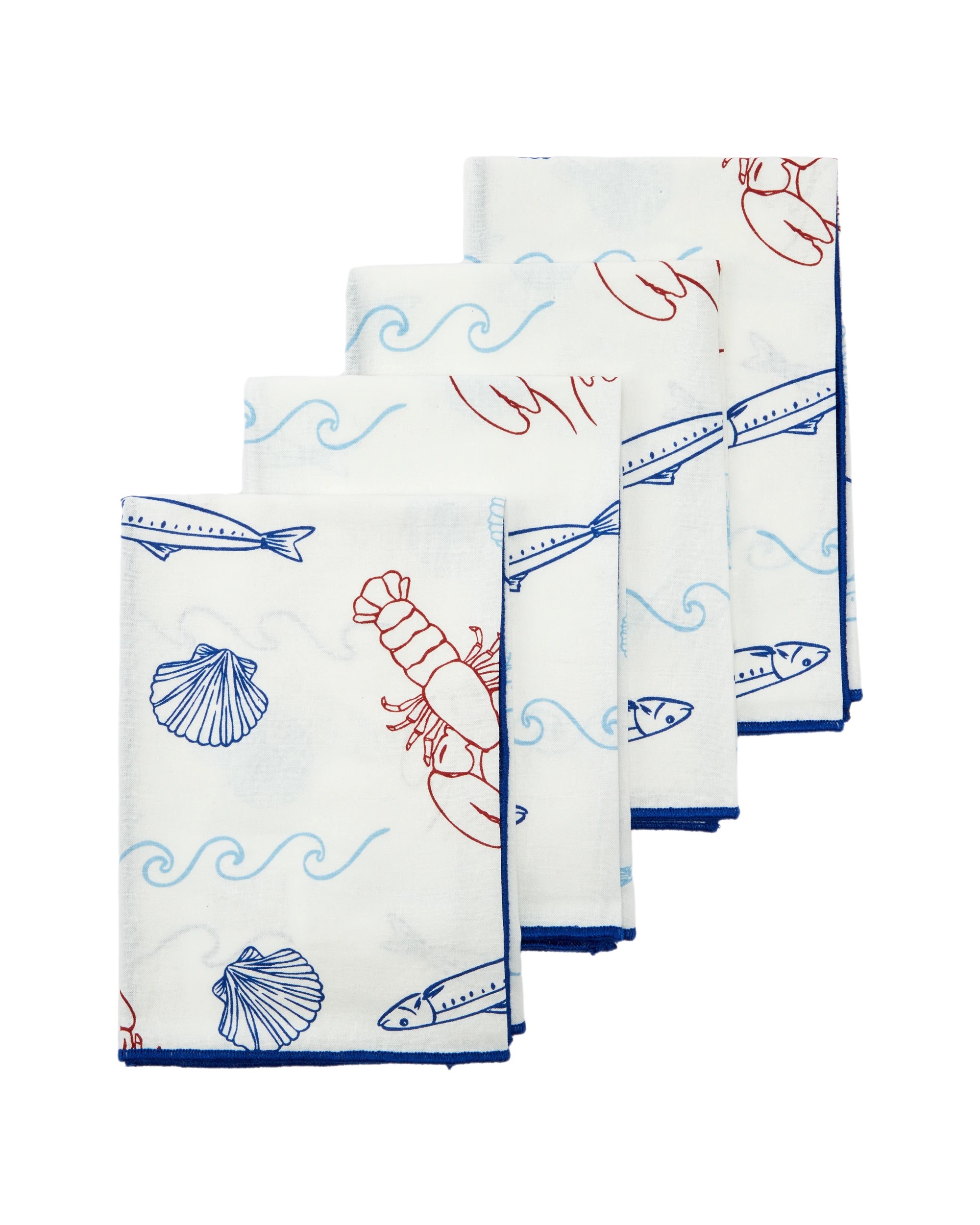 1 4 Pack Sardine Summer Napkins, 1 of 4