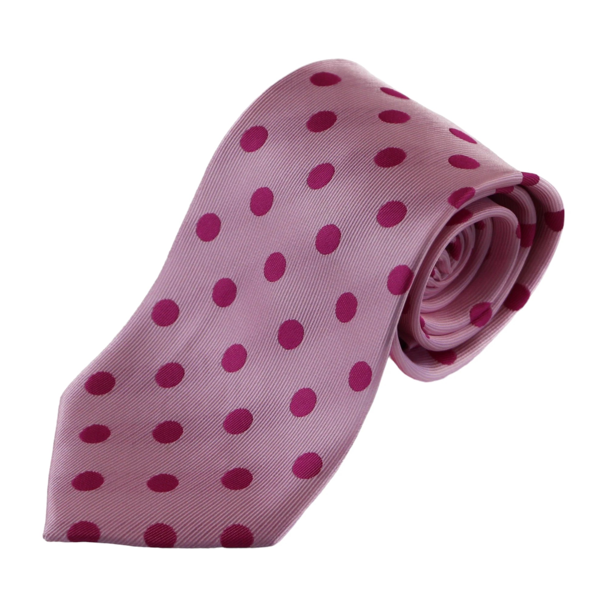 3 Zasel Mens Pink Polka Dot Patterned 8cm Neck Tie - Multi, 3 of 3