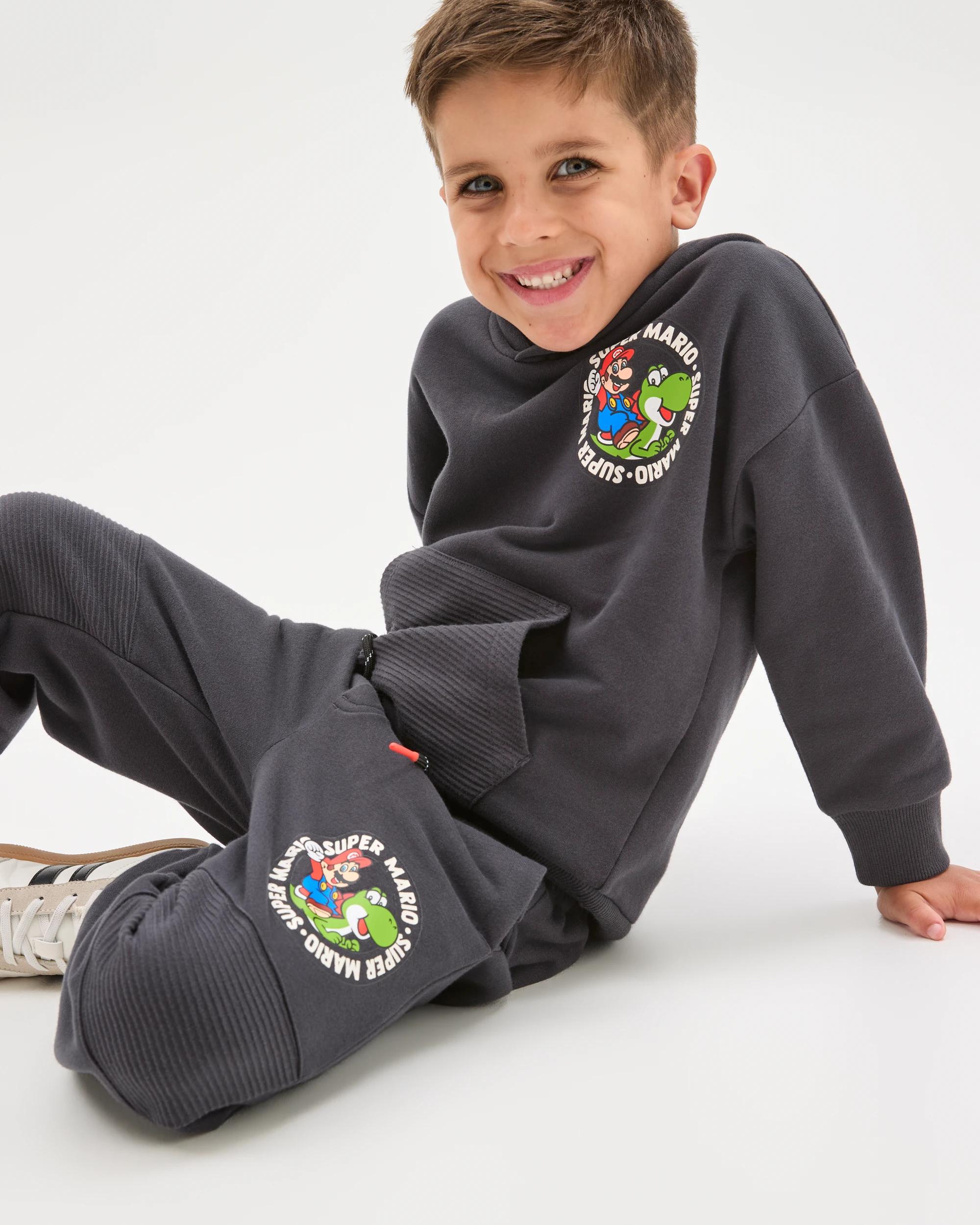 1 Super Mario Australian Cotton Blend Trackpants CHARCOAL, 1 of 6
