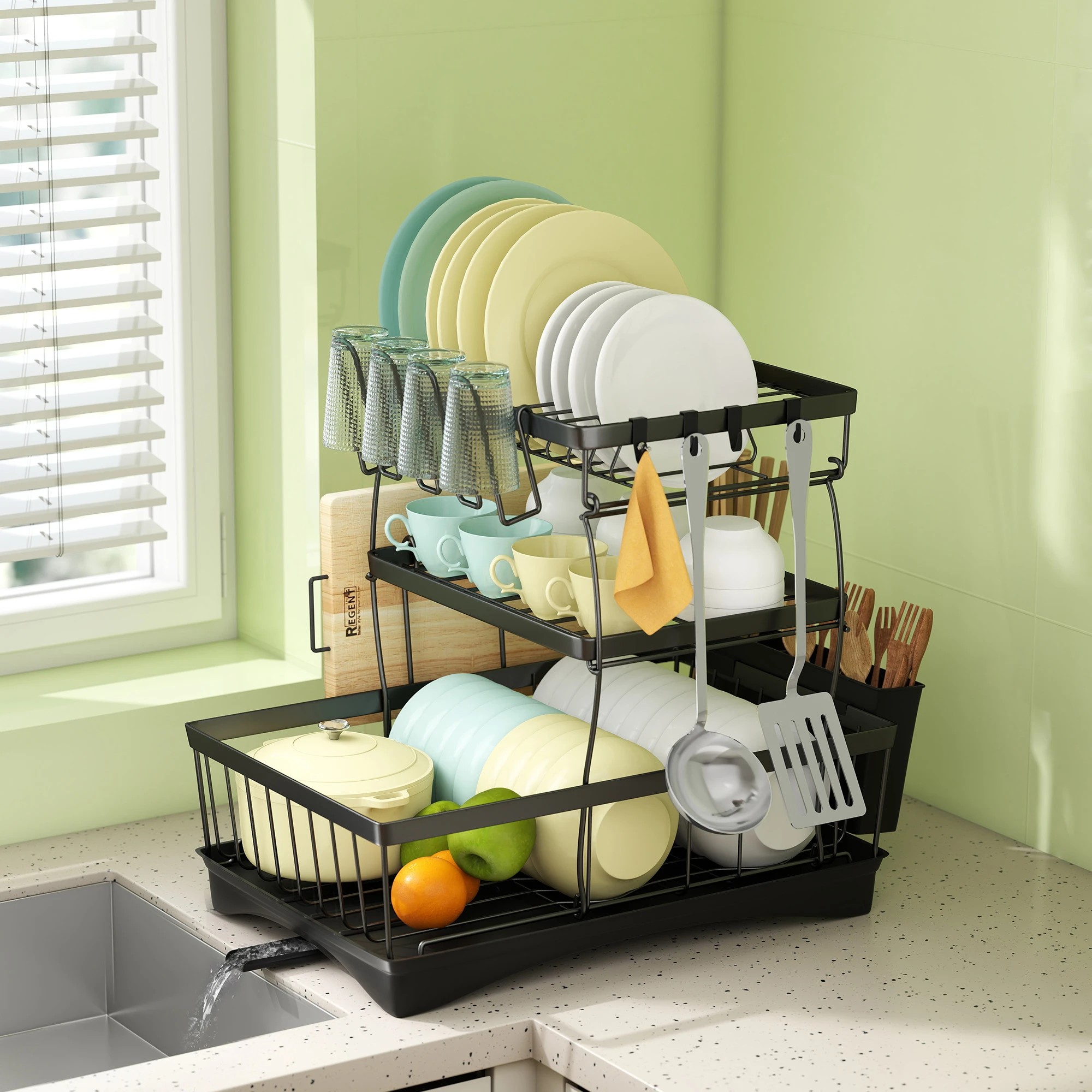 4 Toque Dish Drying Rack 3 Tier, 4 of 7