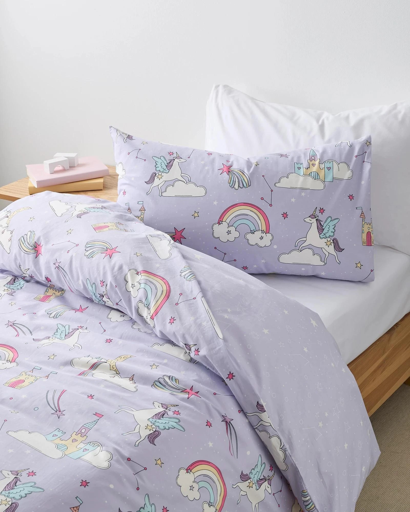 3 Target Molly Rainbow Australian Cotton Kids Quilt Cover Set - Single Bed - Purple, 3 of 6