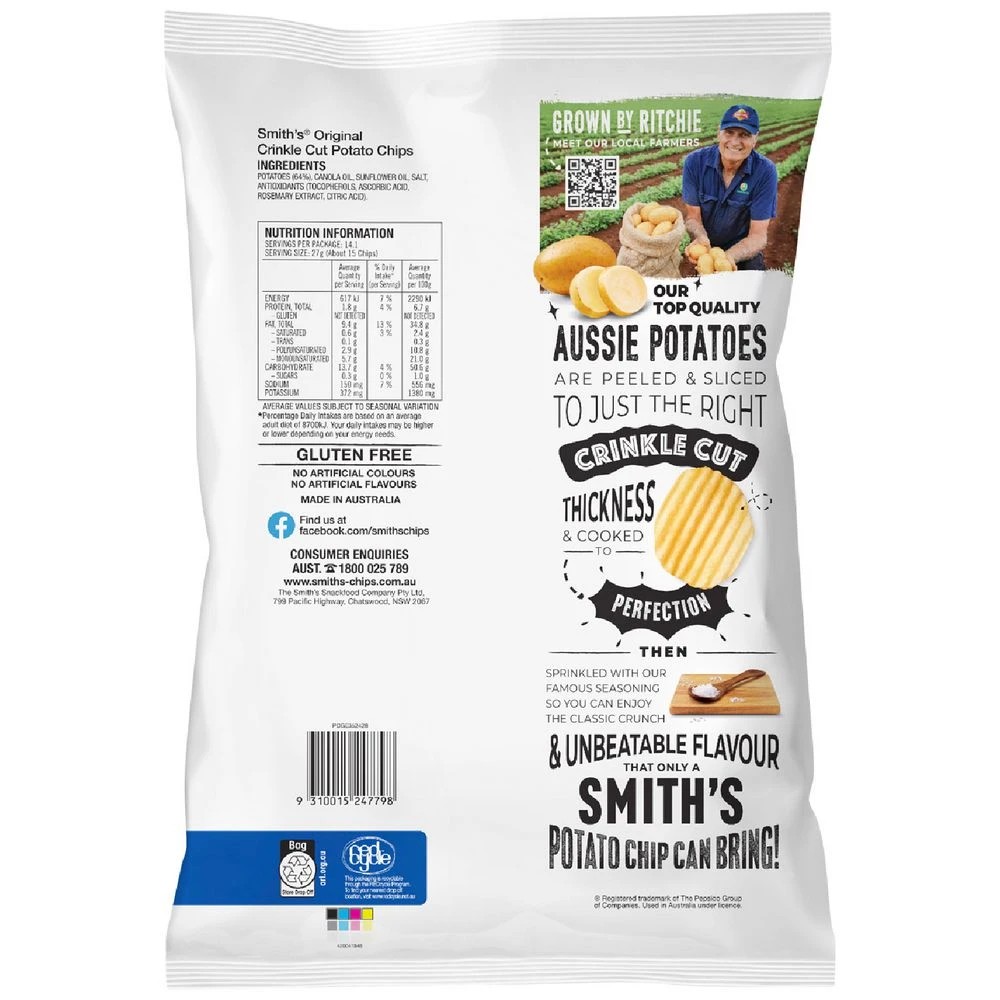 2 Smiths Original Chips 380g, 2 of 3